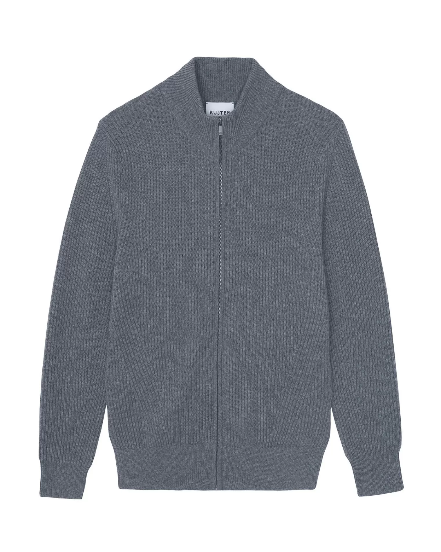 Kujten Jackets & Vests>Men Cashmere Trucker Neck Cardigan Gris Flanelle