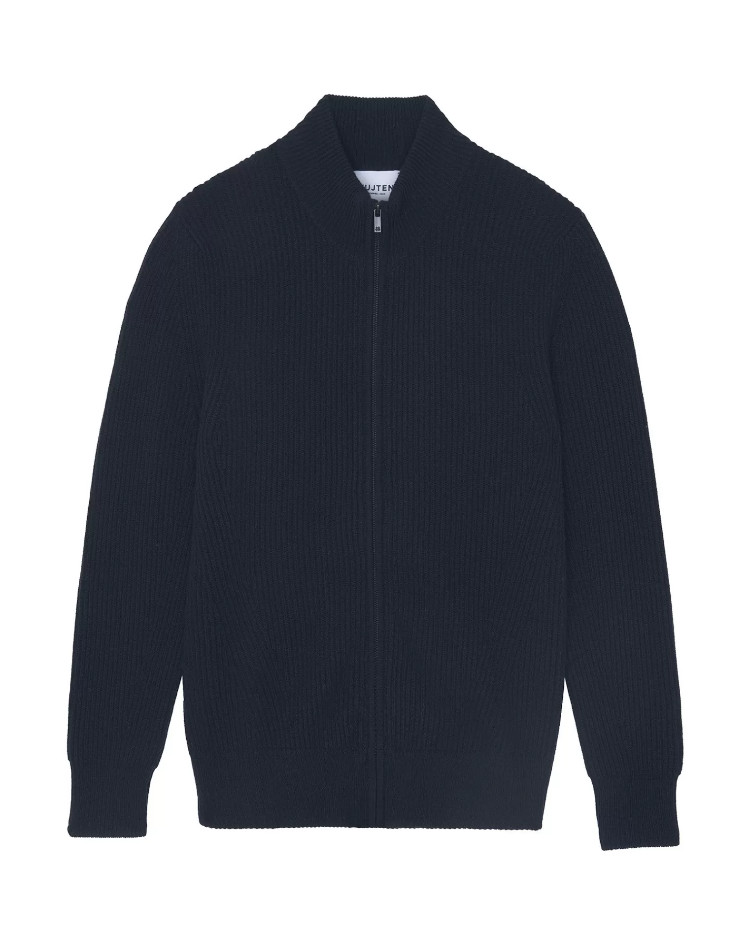 Kujten Jackets & Vests>Men Cashmere Trucker Neck Cardigan, 4-Threads Bleu Marine Fonce