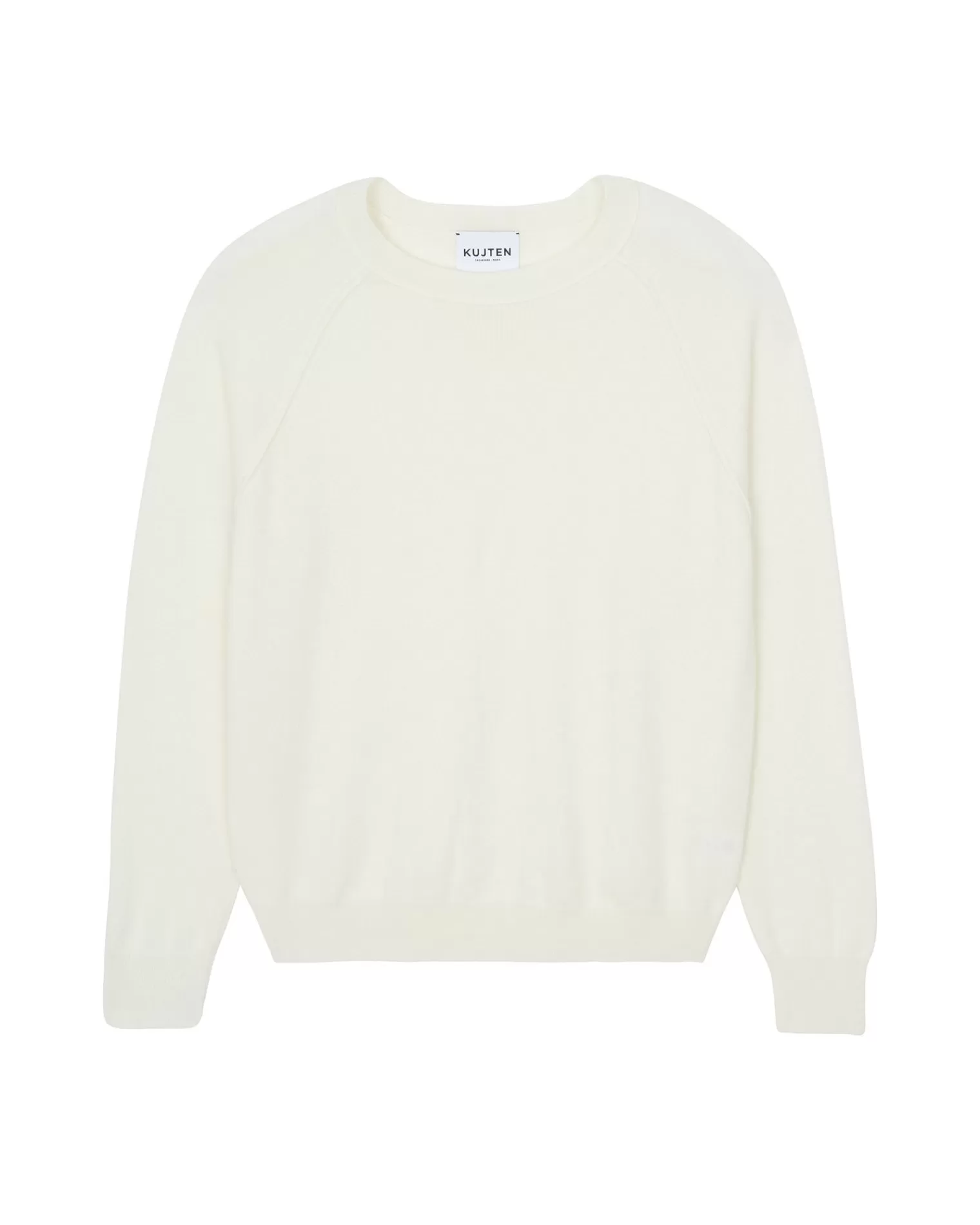 Kujten Sweaters & Sweatshirts>Men Round Neck Cashmere Sweater Blanc