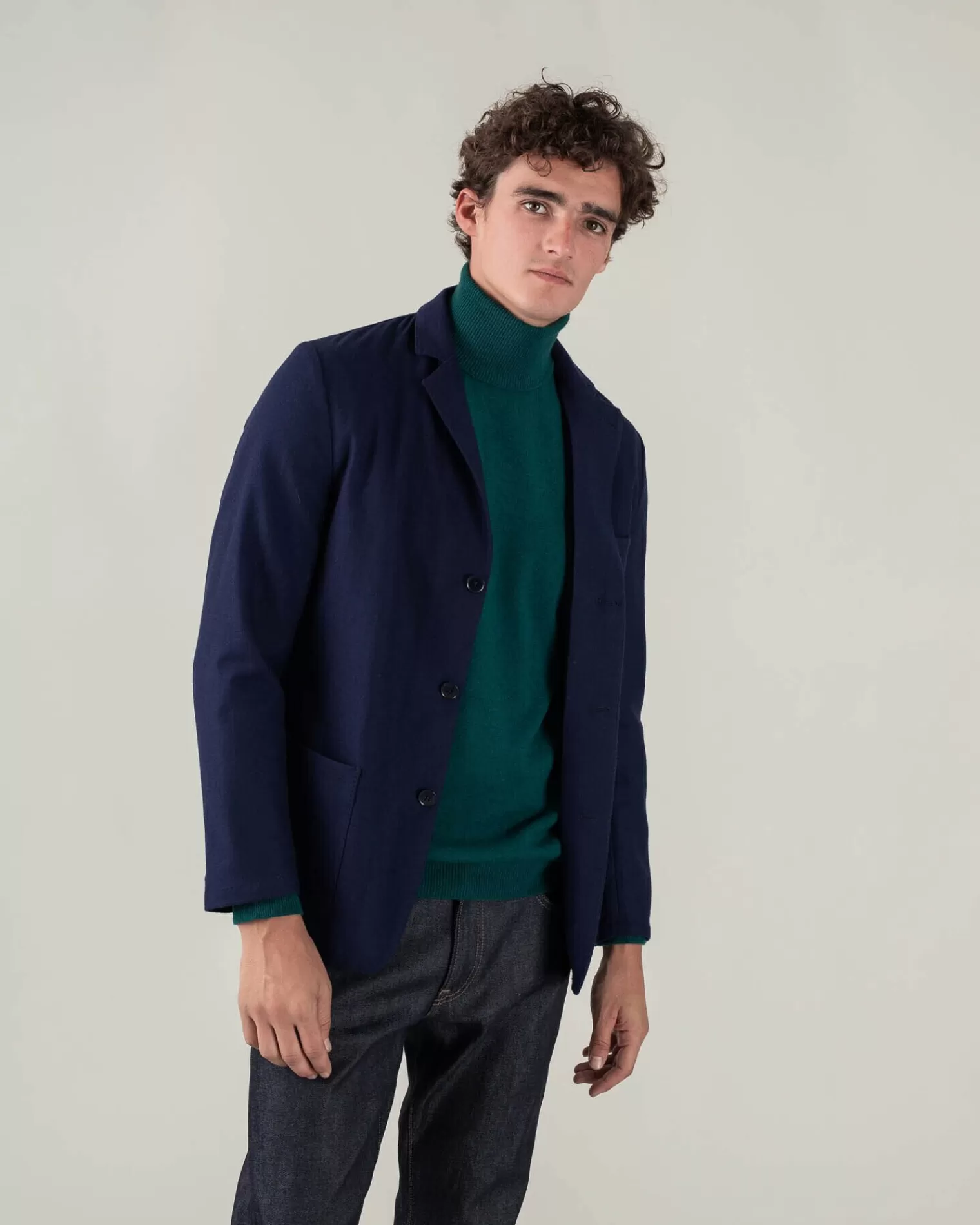 Kujten Coats>Men Shawl Collar Cashmere Blazer Jacket Bleu Marine Fonce