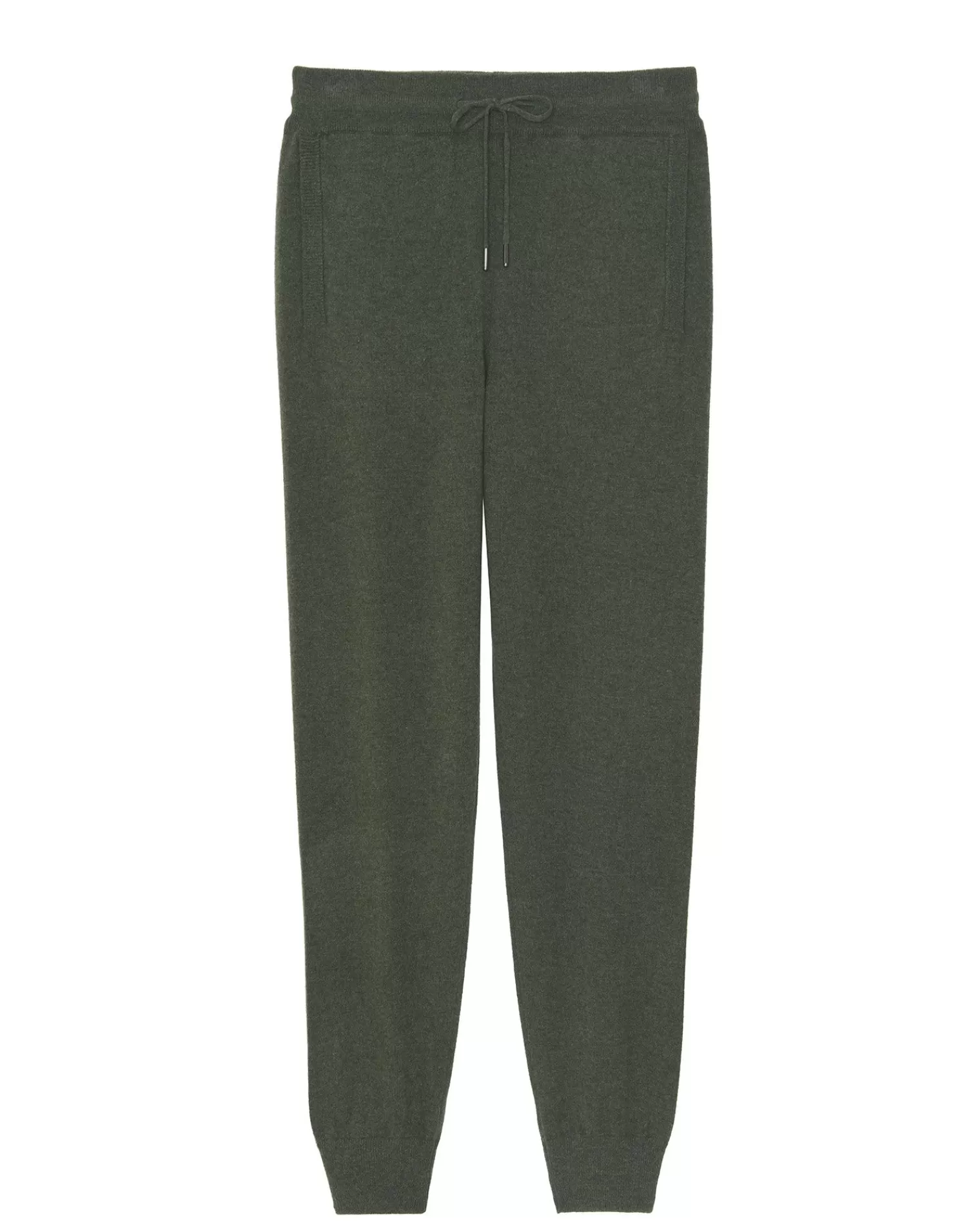 Kujten Joggings & Shorts>Men Straight Cut Cashmere Jogging Kaki Fonce