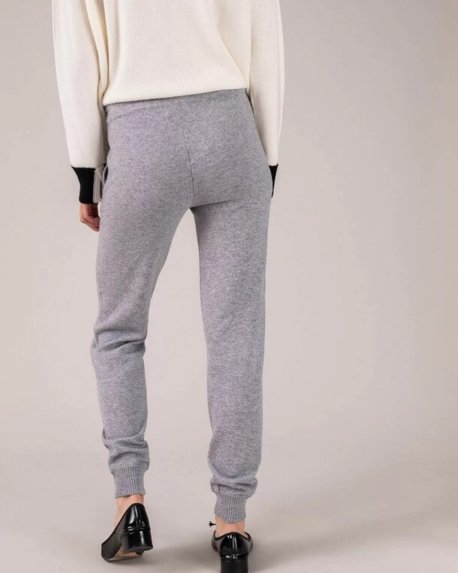 Kujten Joggings & Leggings>Men Straight Cut Cashmere Jogging Gris Chine