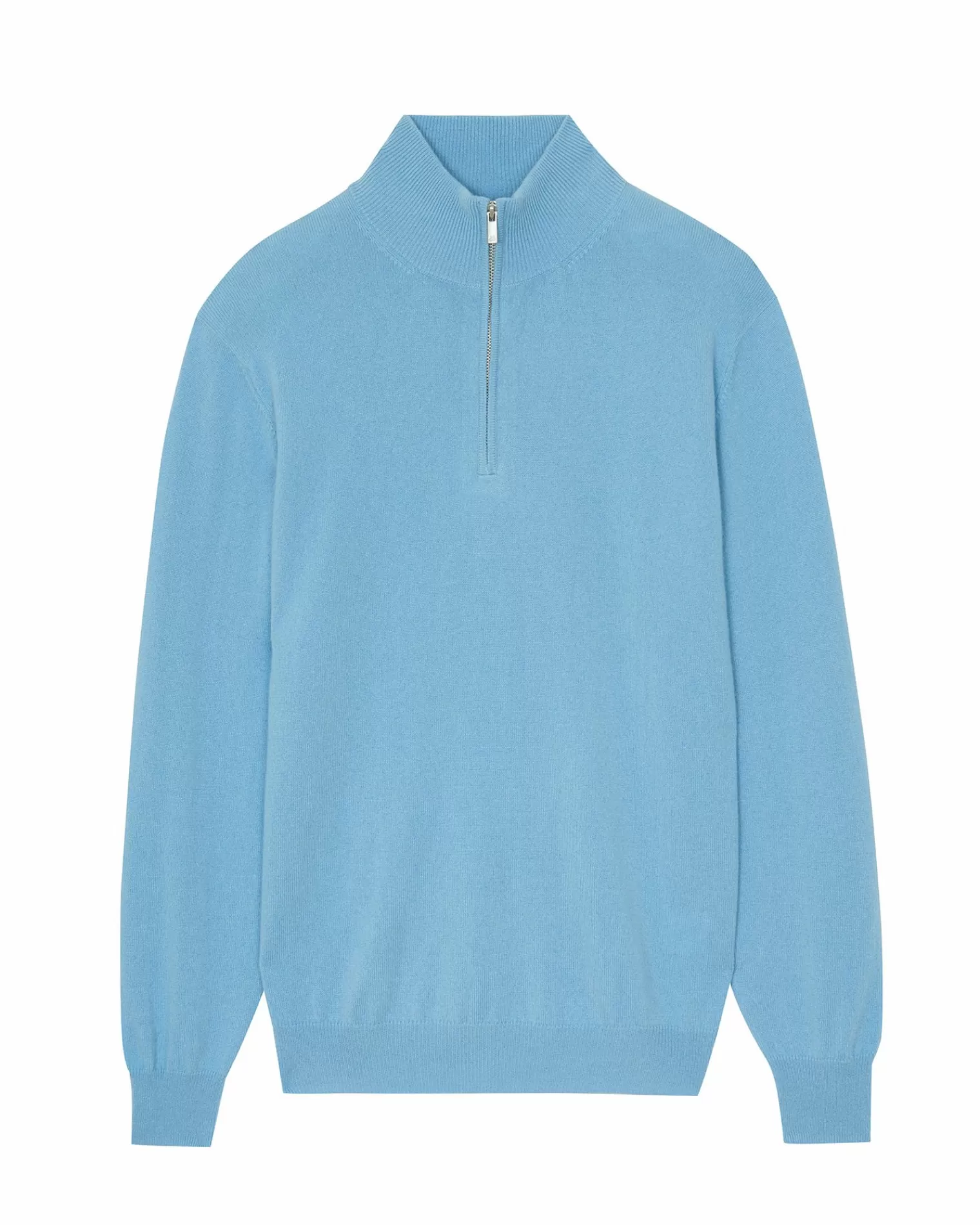 Kujten Sweaters & Sweatshirts>Men Turtleneck Cashmere Sweater Blue Ice