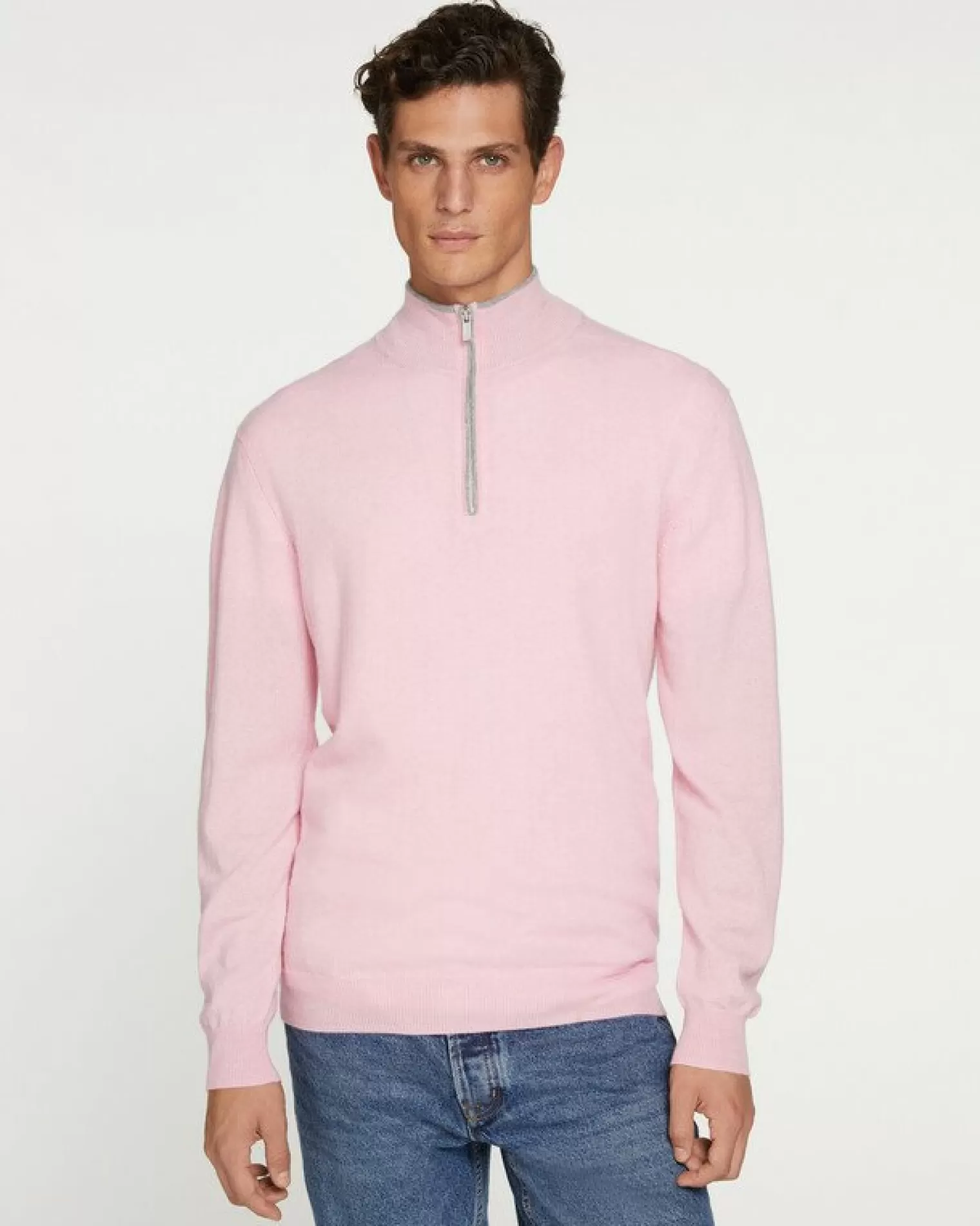 Kujten Sweaters & Sweatshirts>Men Turtleneck Cashmere Sweater Candy Pink