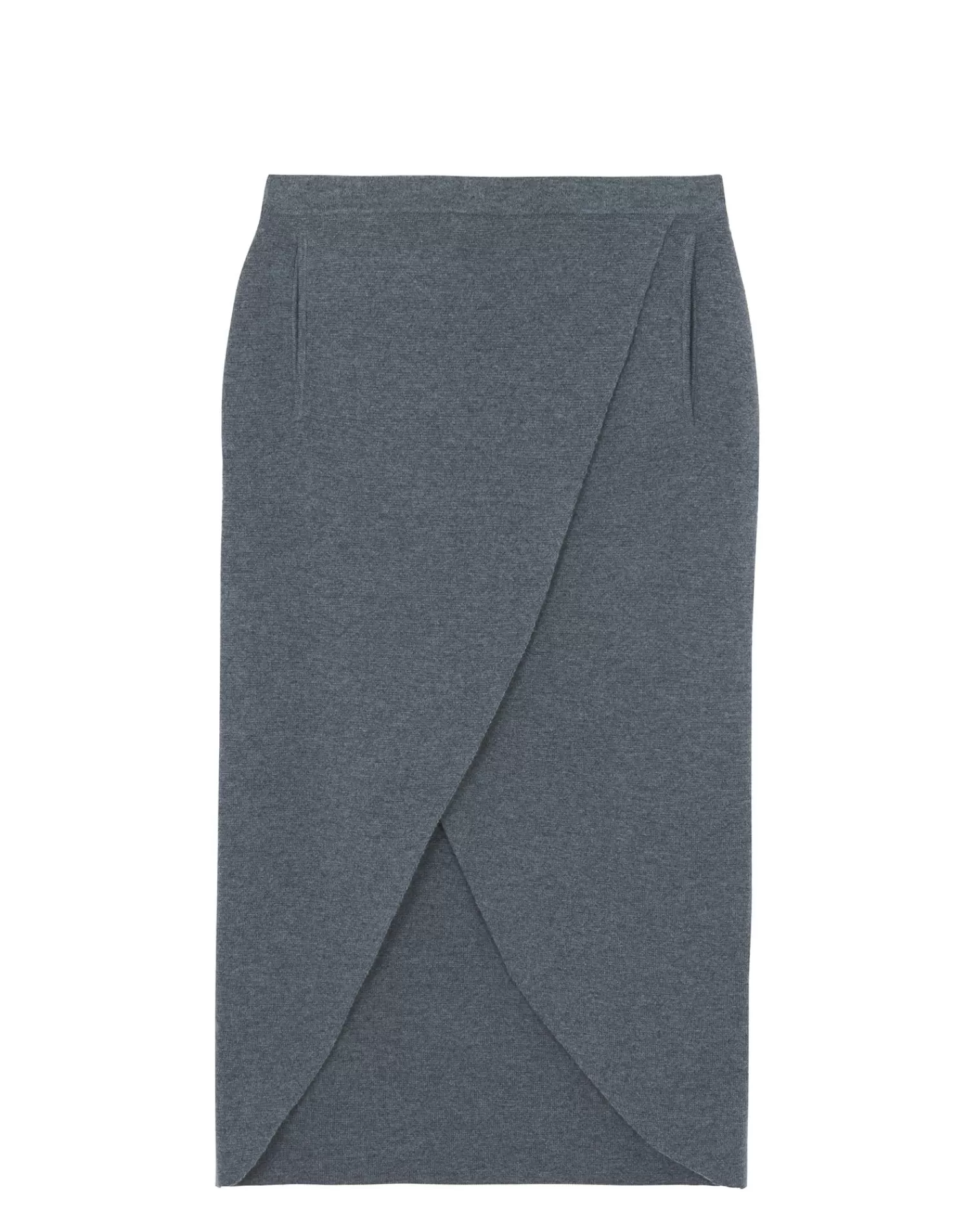 Kujten Dresses & Skirts>Milano Cashmere Wrap Skirt, 2-Threads Gris Flanelle