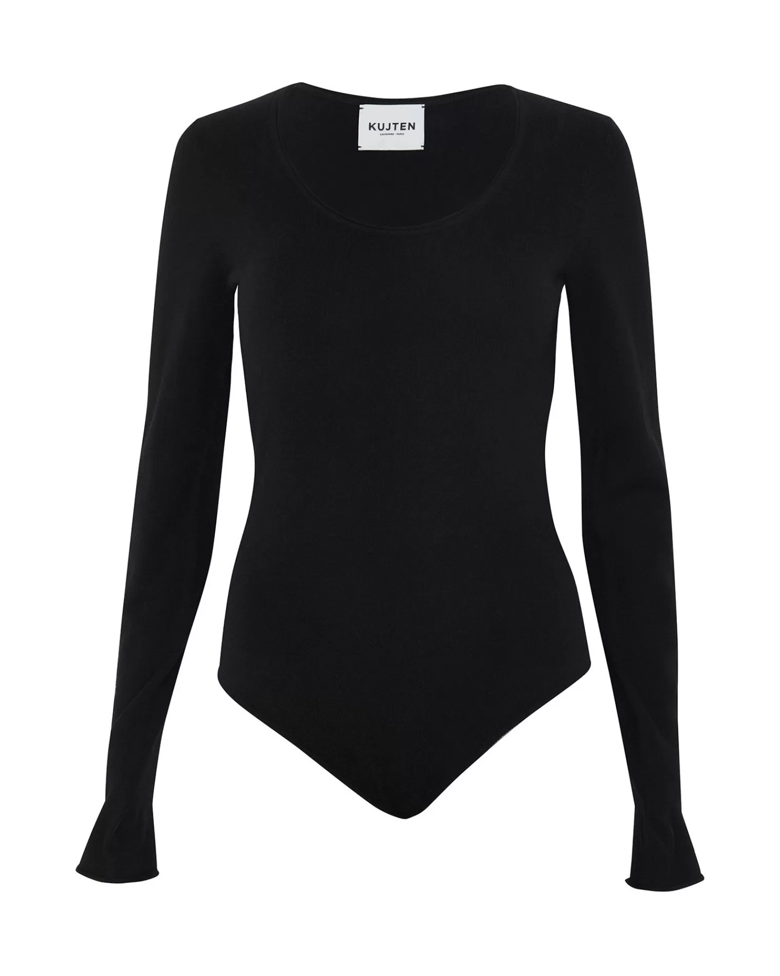 Kujten Body>Mittens Sleeves U Neck Cashmere Body Noir