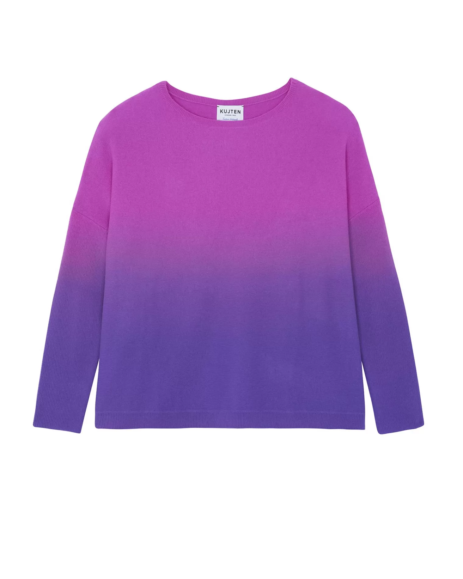 Kujten Sweaters & Sweatshirts>Oversize Boat Neck Cashmere Sweater Violet Fluo