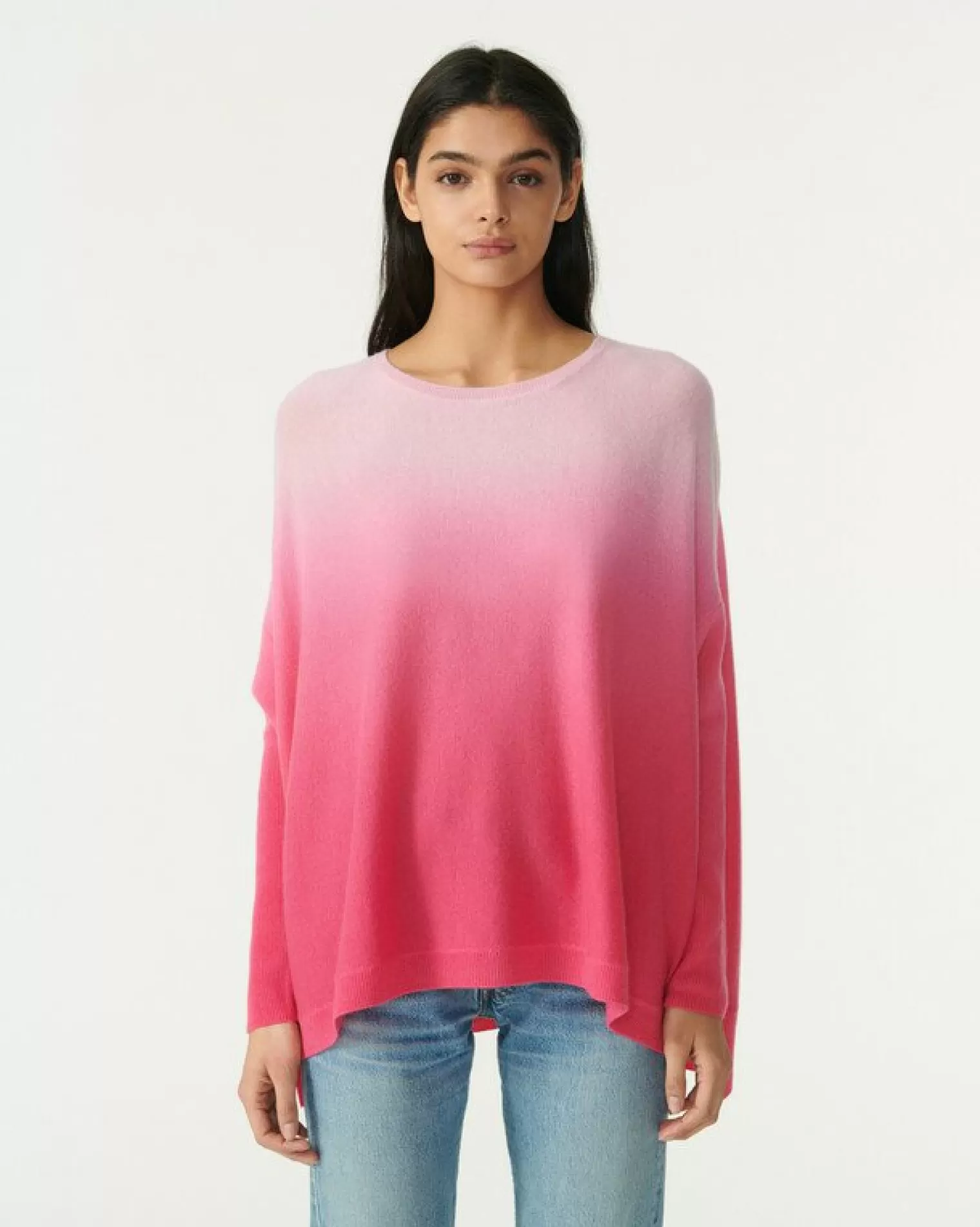 Kujten Sweaters & Sweatshirts>Oversize Boat Neck Cashmere Sweater Candy Pink