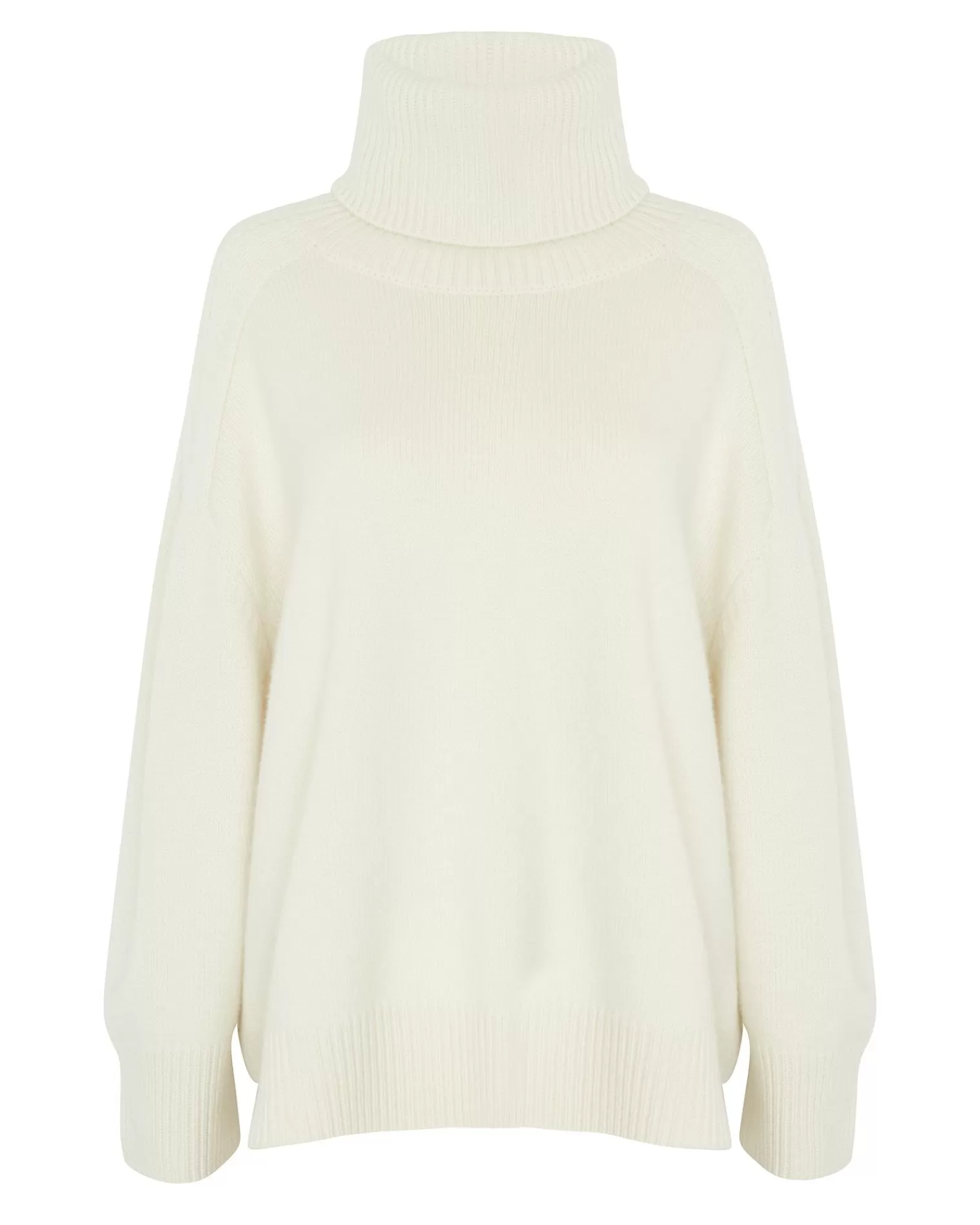 Kujten Sweaters & Sweatshirts>Oversize Cashmere Roll Neck Sweater Blanc Vintage