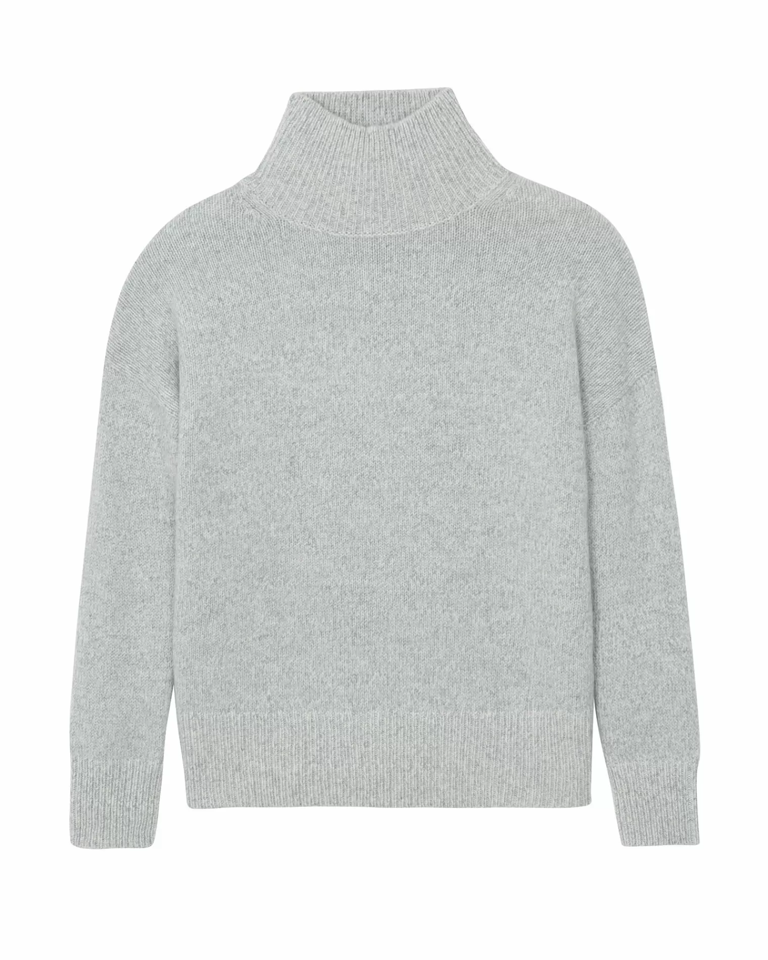 Kujten Sweaters & Sweatshirts>Oversize Funnel Neck Cashmere Sweater Gris Mouline