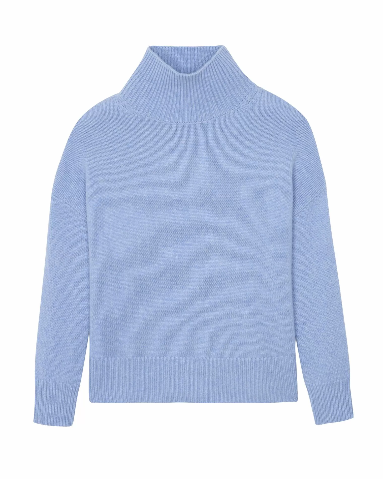 Kujten Sweaters & Sweatshirts>Oversize Funnel Neck Cashmere Sweater Bleu Jeans