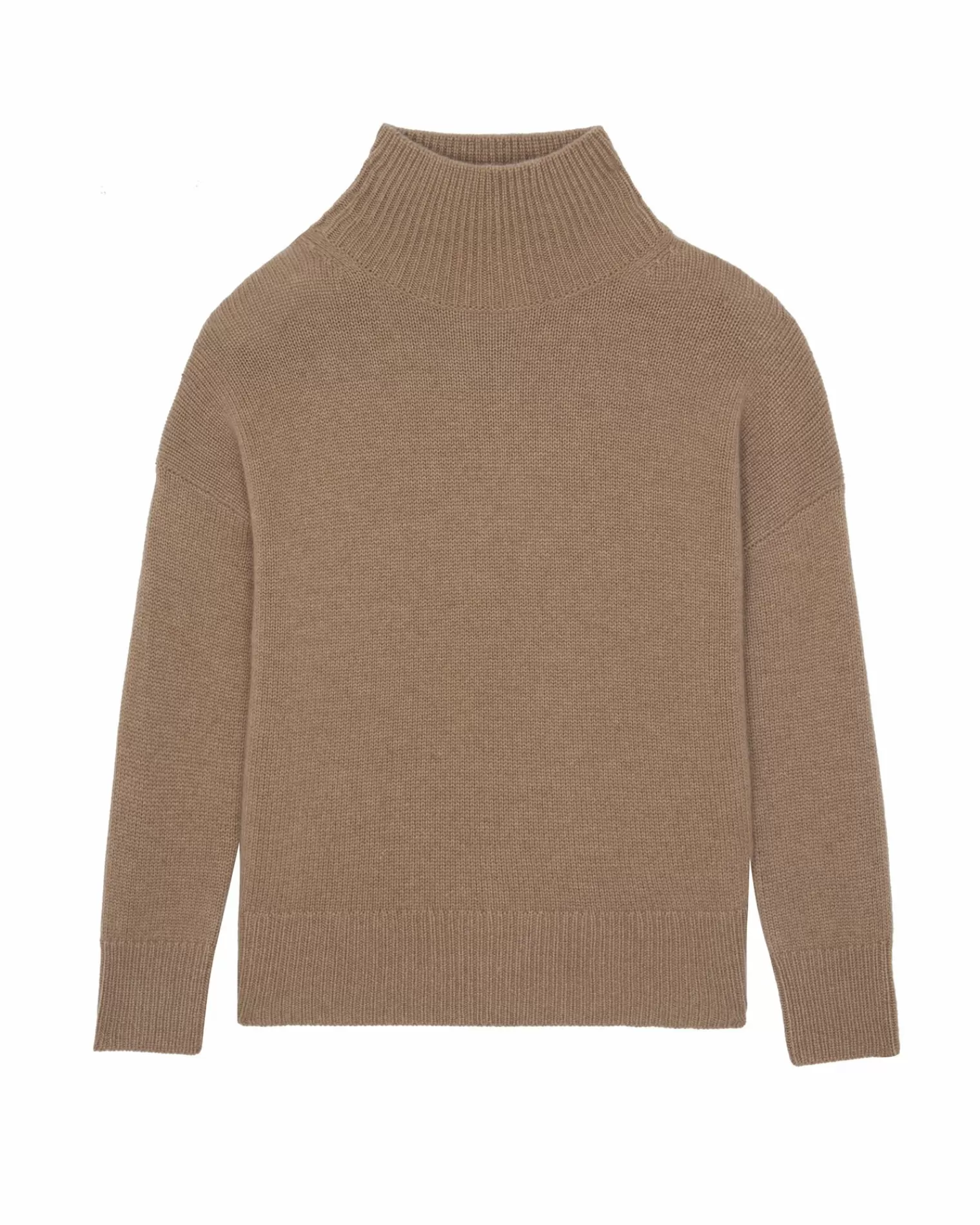 Kujten Sweaters & Sweatshirts>Oversize Funnel Neck Cashmere Sweater Camelo