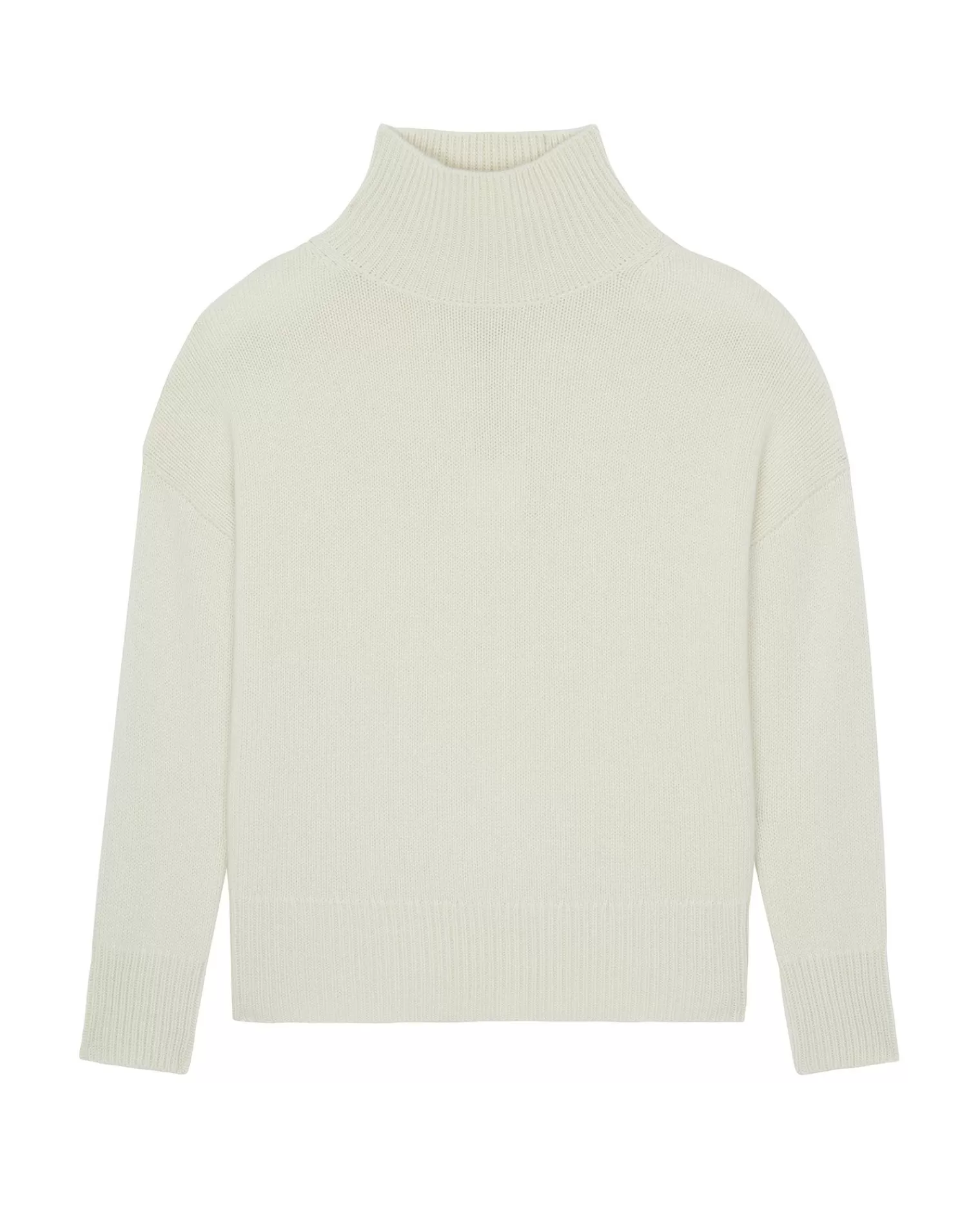 Kujten Sweaters & Sweatshirts>Oversize Funnel Neck Cashmere Sweater Blanc Vintage