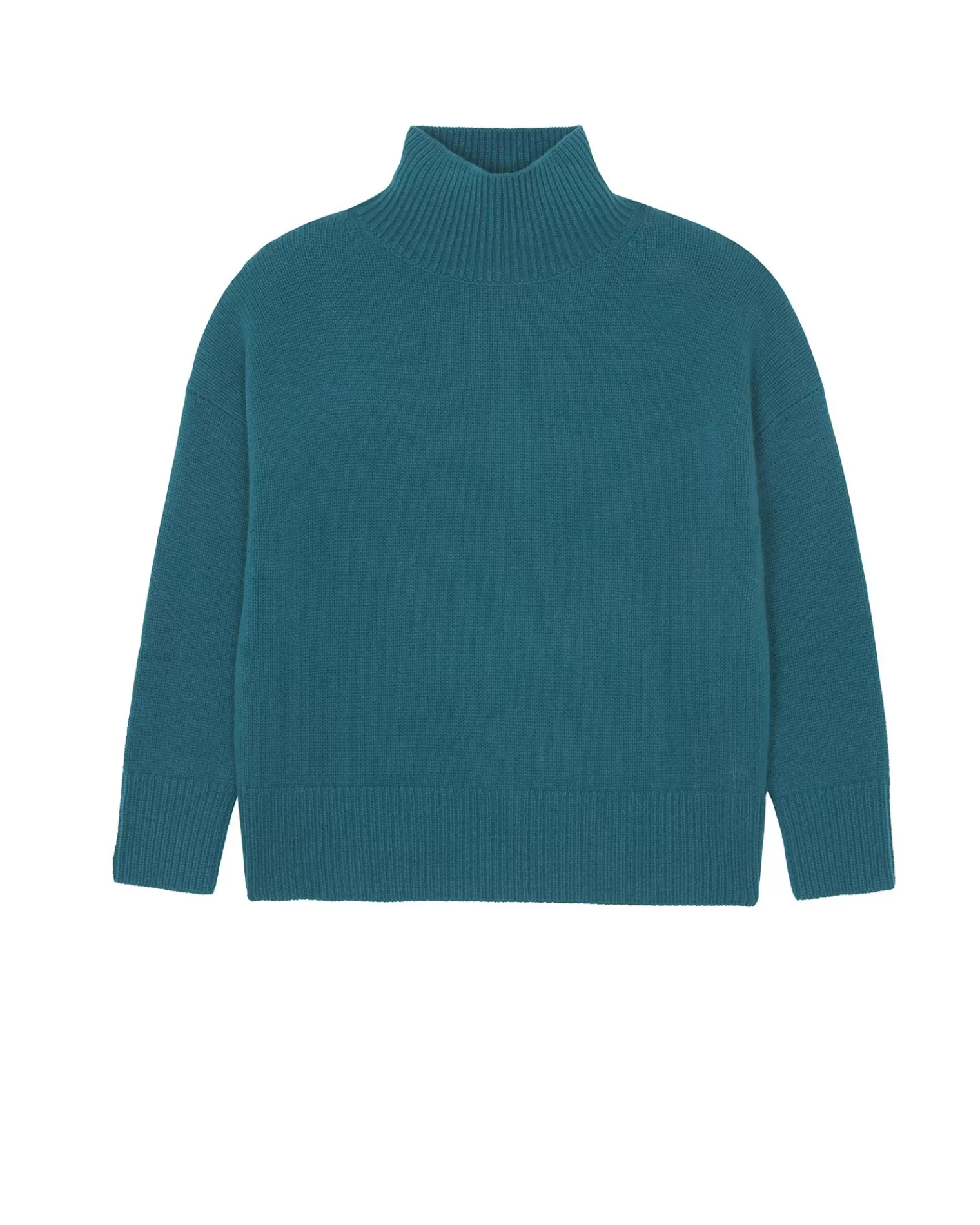 Kujten Sweaters & Sweatshirts>Oversize Funnel Neck Cashmere Sweater, 8-Threads Vert Perroquet