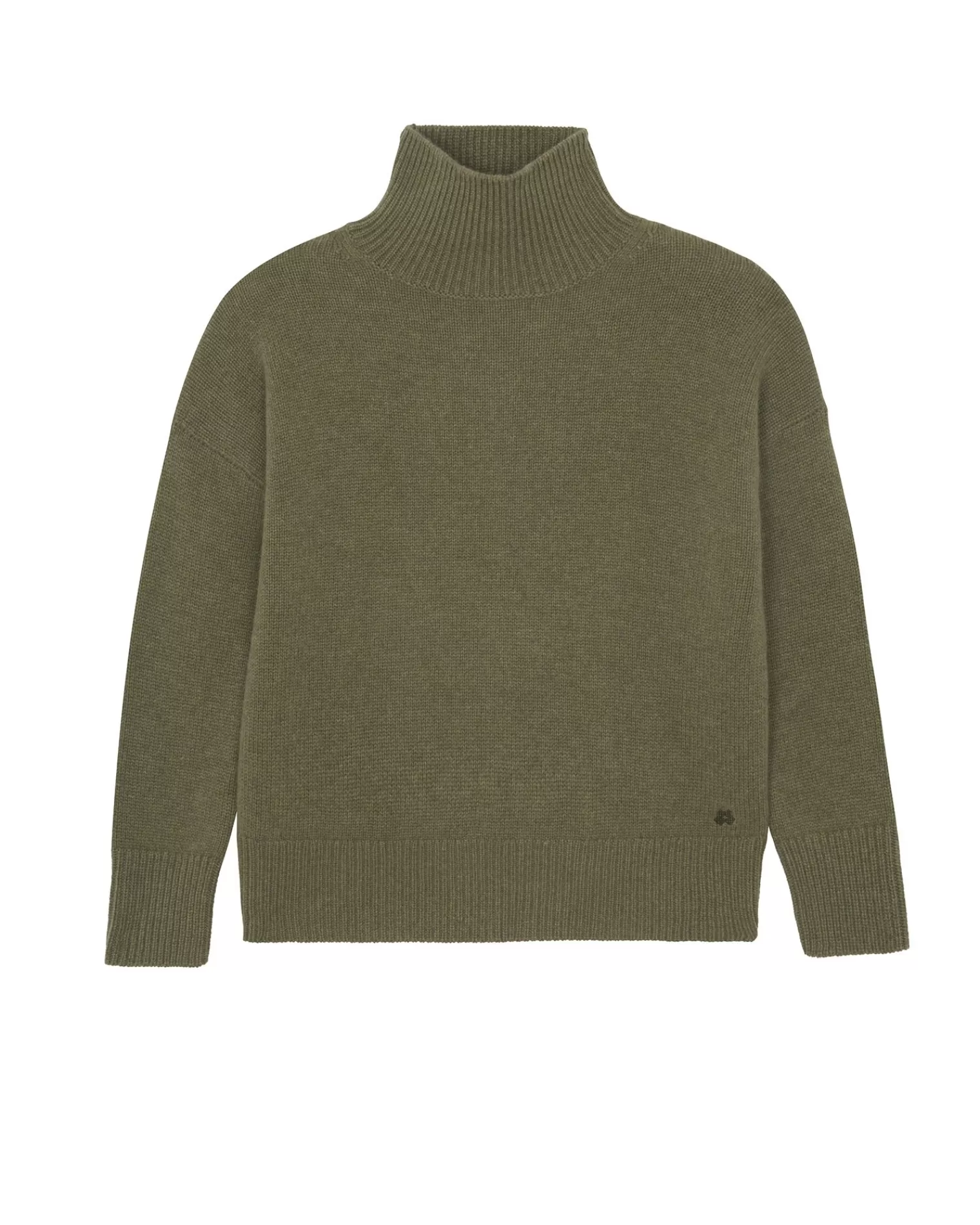 Kujten Sweaters & Sweatshirts>Oversize Funnel Neck Cashmere Sweater, 8-Threads Kaki Scout