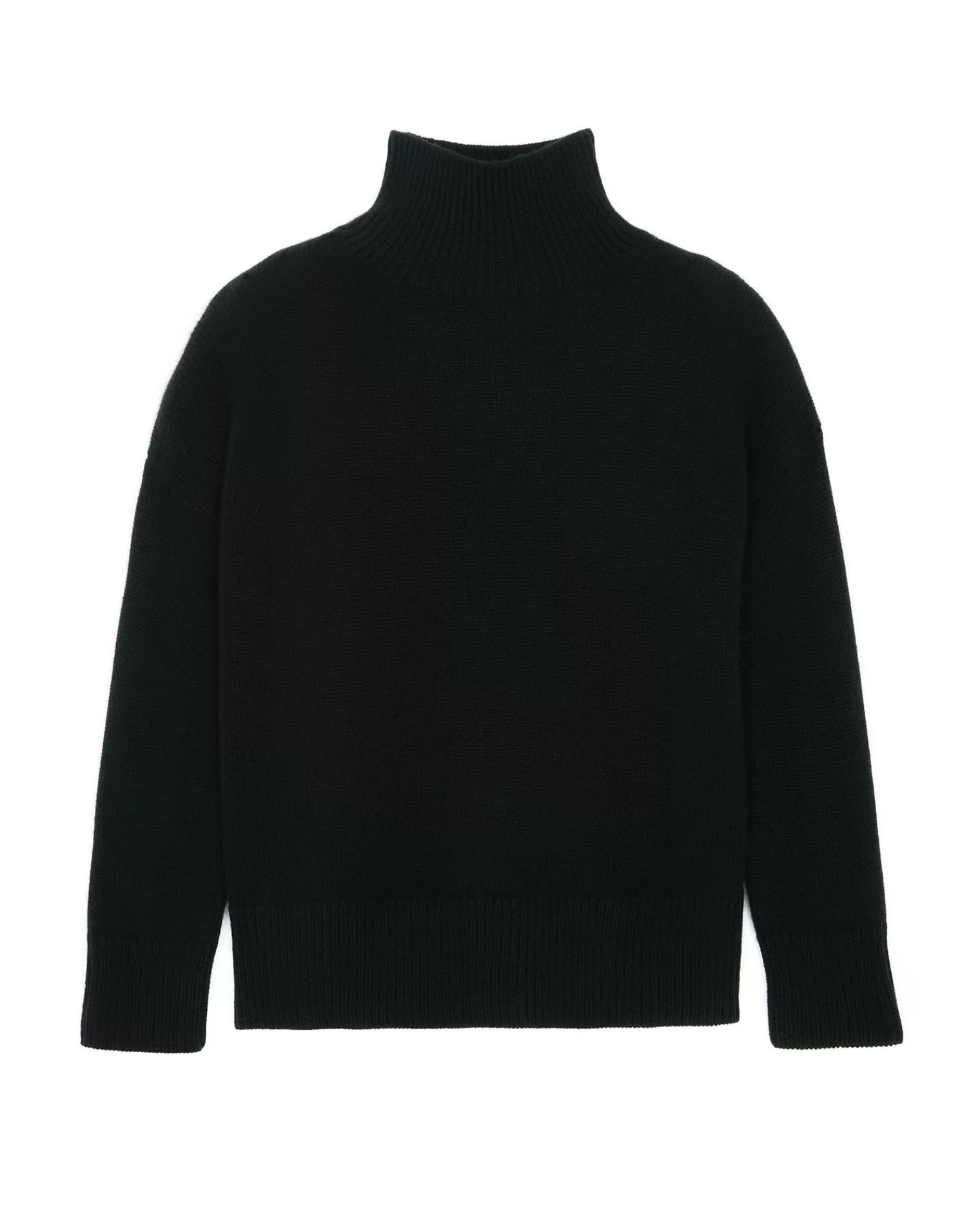 Kujten Sweaters & Sweatshirts>Oversize Funnel Neck Cashmere Sweater, 8-Threads Noir