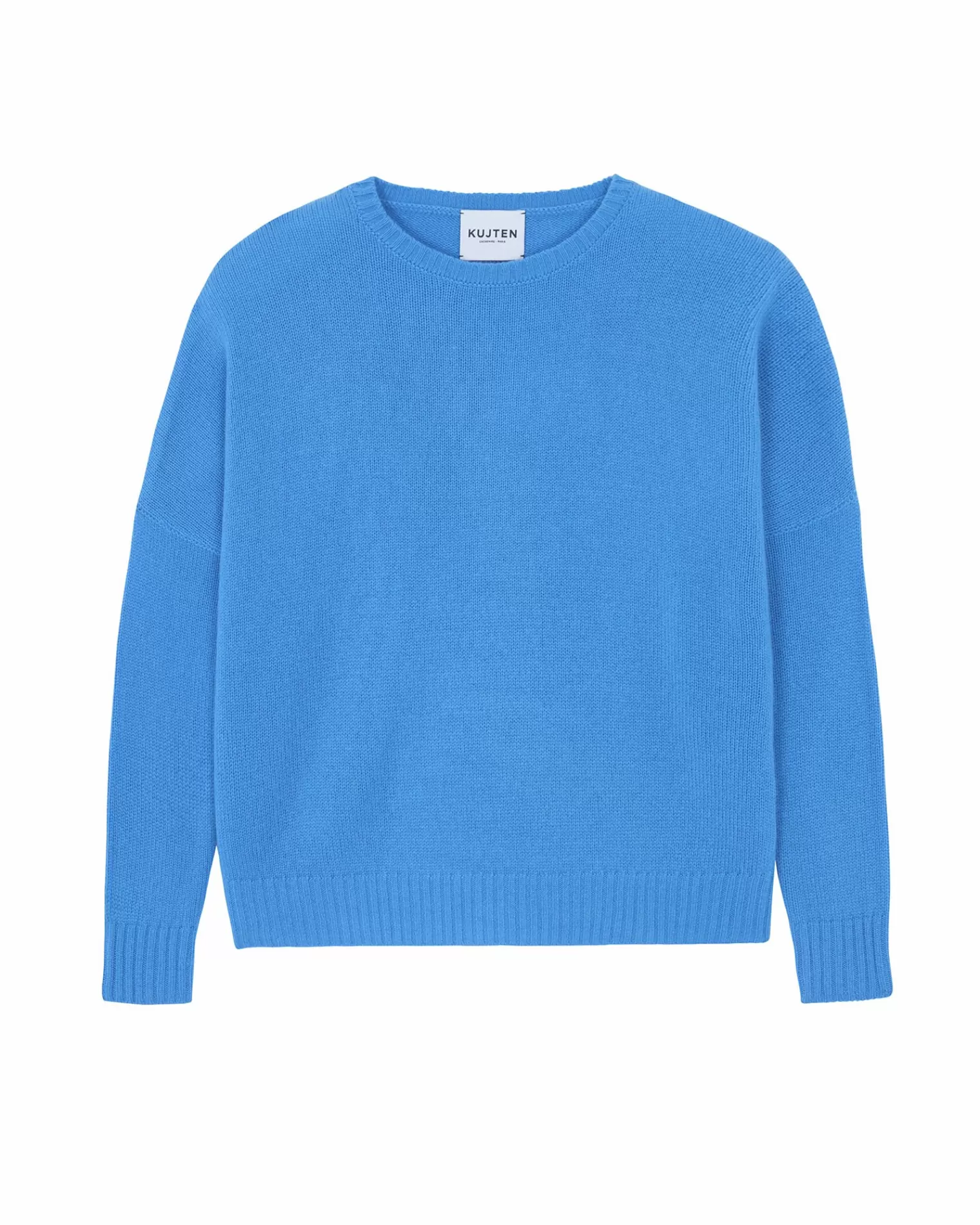 Kujten Sweaters & Sweatshirts>Oversize Round Neck Cashmere Sweater Bleu