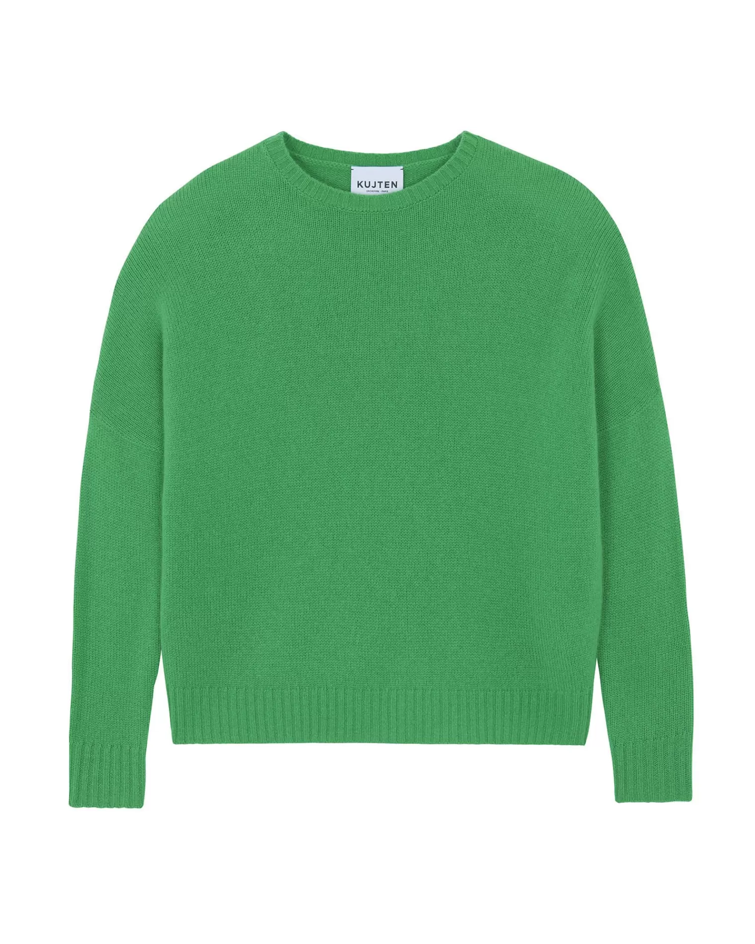 Kujten Sweaters & Sweatshirts>Oversize Round Neck Cashmere Sweater Vert Gazon