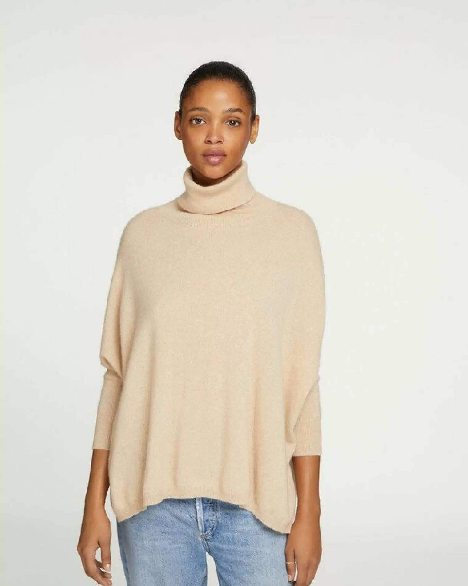 Kujten Sweaters & Sweatshirts>Oversize Turtleneck Cashmere Sweater Organique