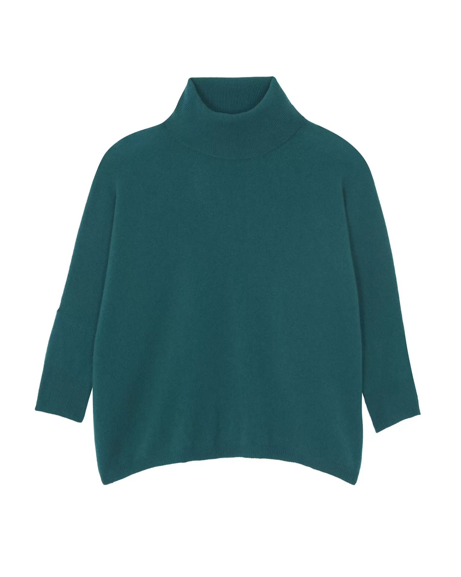 Kujten Sweaters & Sweatshirts>Oversize Turtleneck Cashmere Sweater, 2-Threads Vert Perroquet