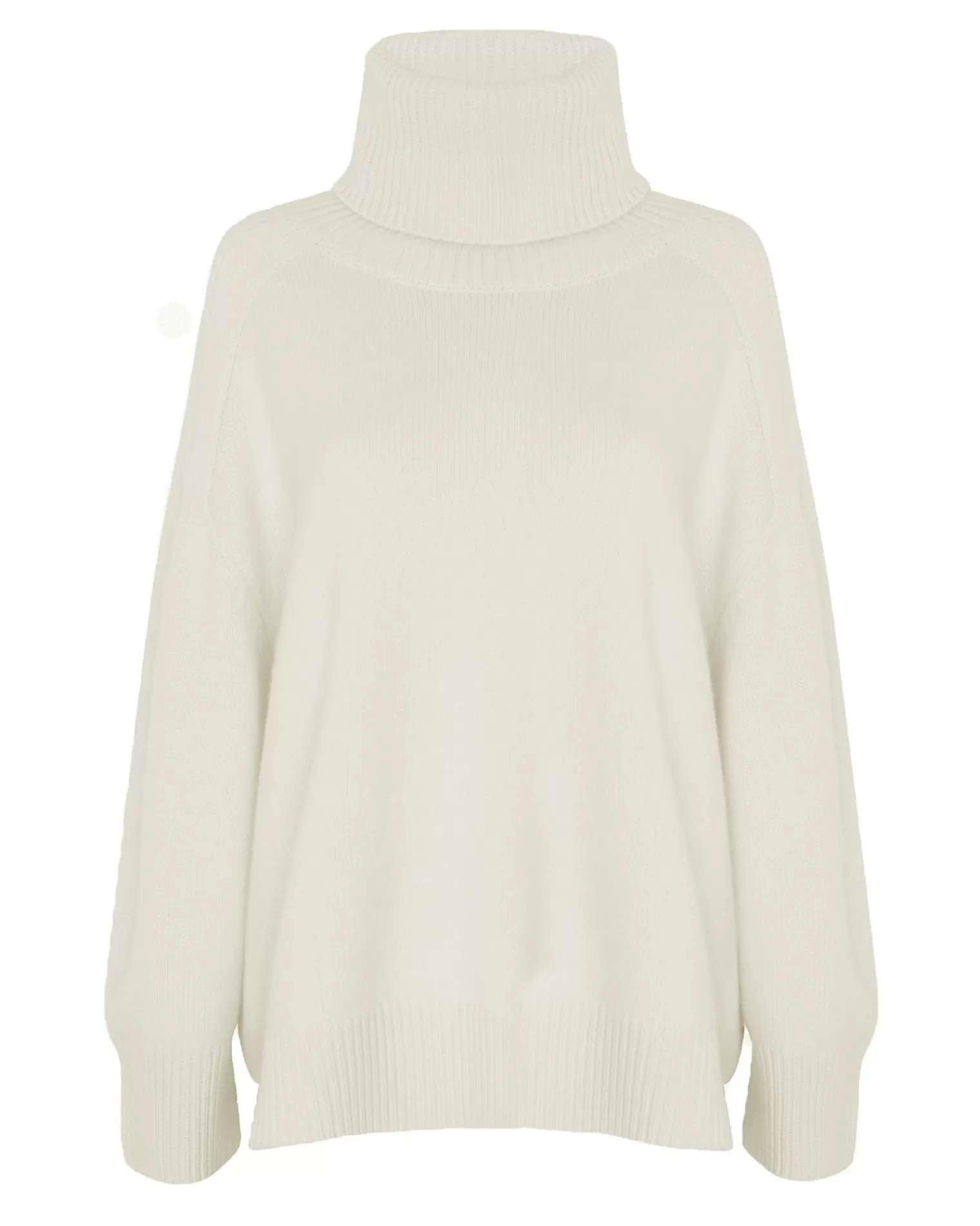 Kujten Sweaters & Sweatshirts>Oversize Turtleneck Cashmere Sweater, 8-Threads Blanc