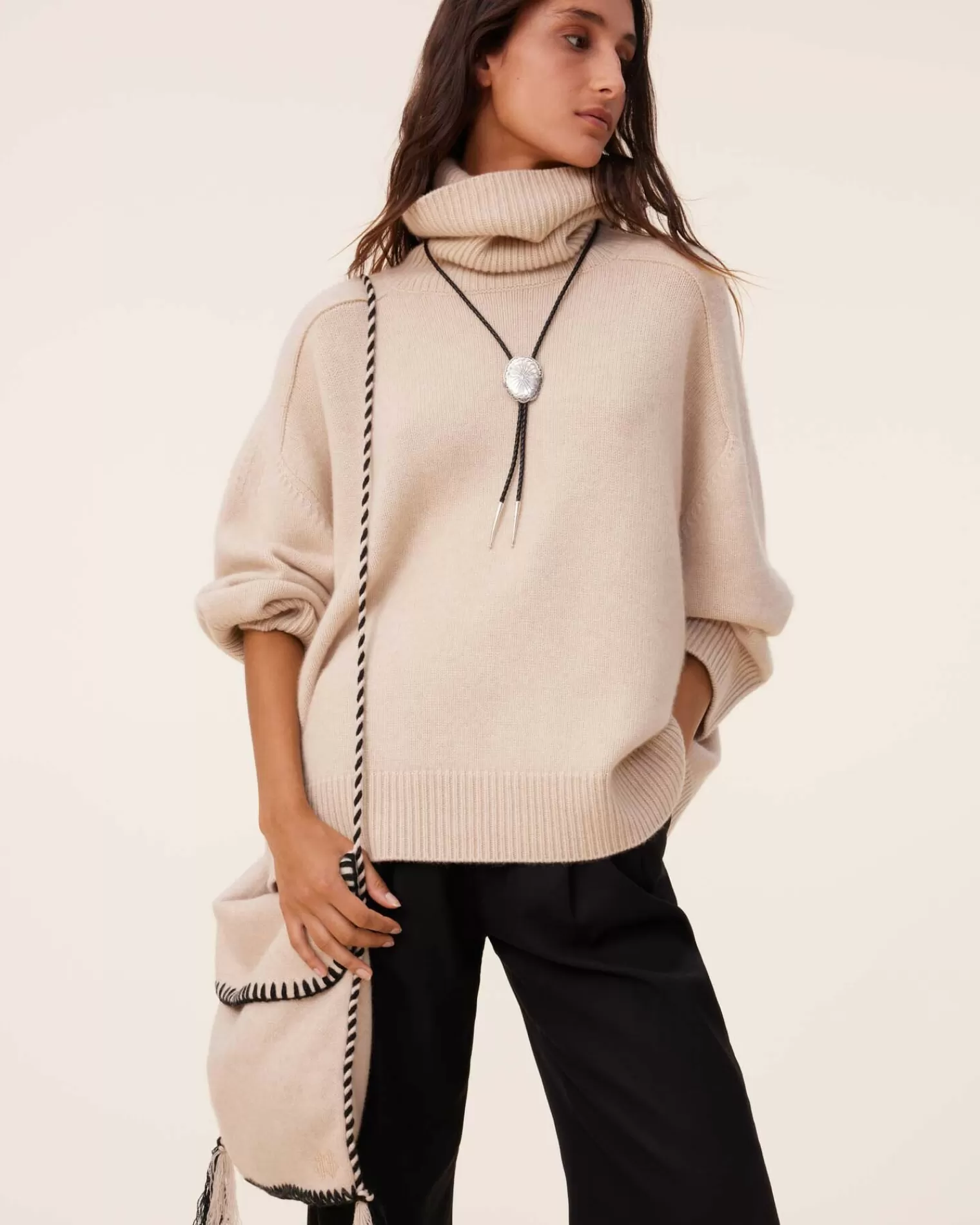 Kujten Sweaters & Sweatshirts>Oversize Turtleneck Cashmere Sweater, 8-Threads Organique