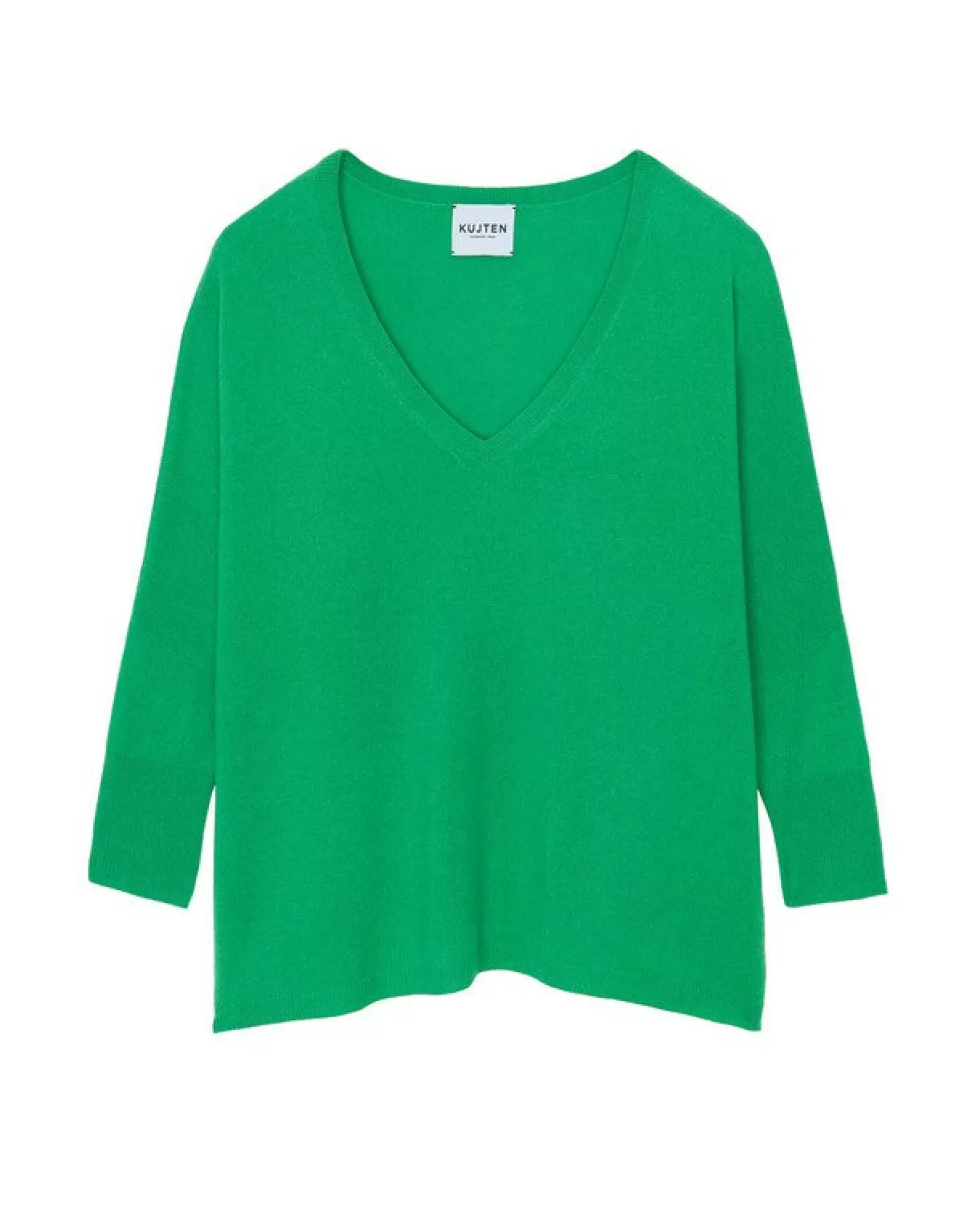 Kujten Sweaters & Sweatshirts>Oversize Woman V-Neck Cashmere Sweater Vert Gazon