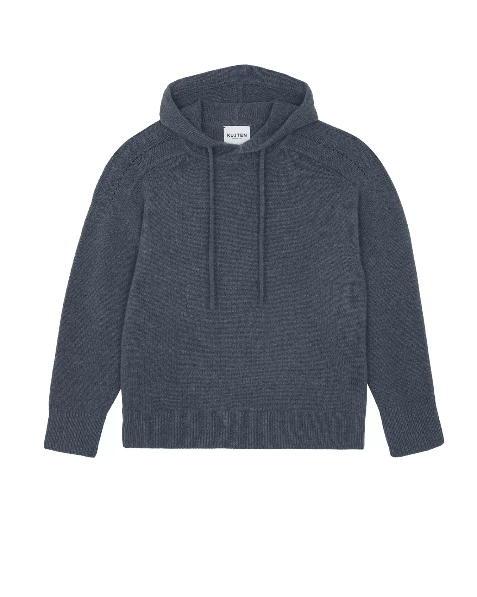 Kujten Hoodies>Oversized Cashmere Hoodie Sweater, 8-Threads Gris Flanelle