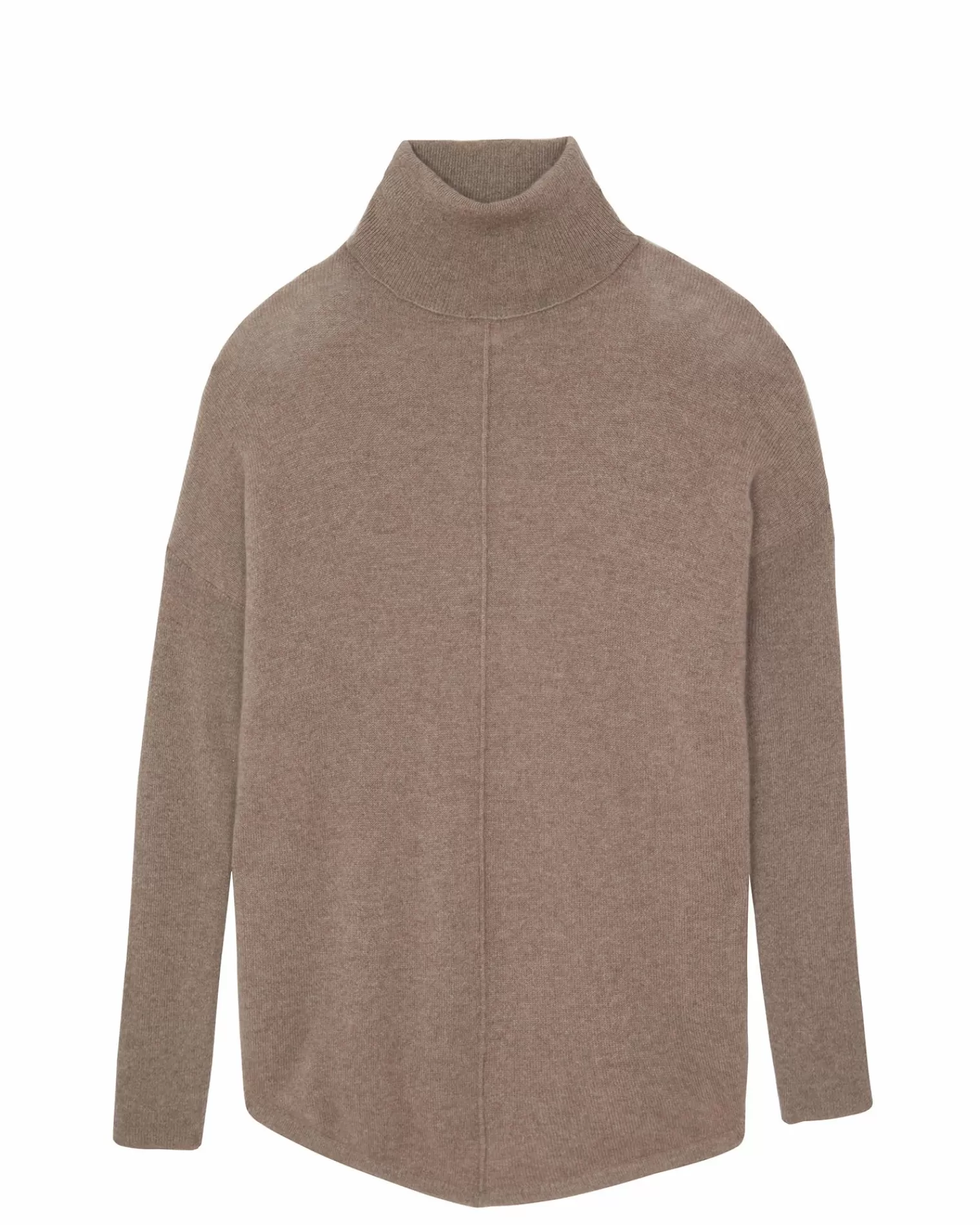 Kujten Sweaters & Sweatshirts>Oversized Cashmere Turtleneck Sweater Beige Taupe