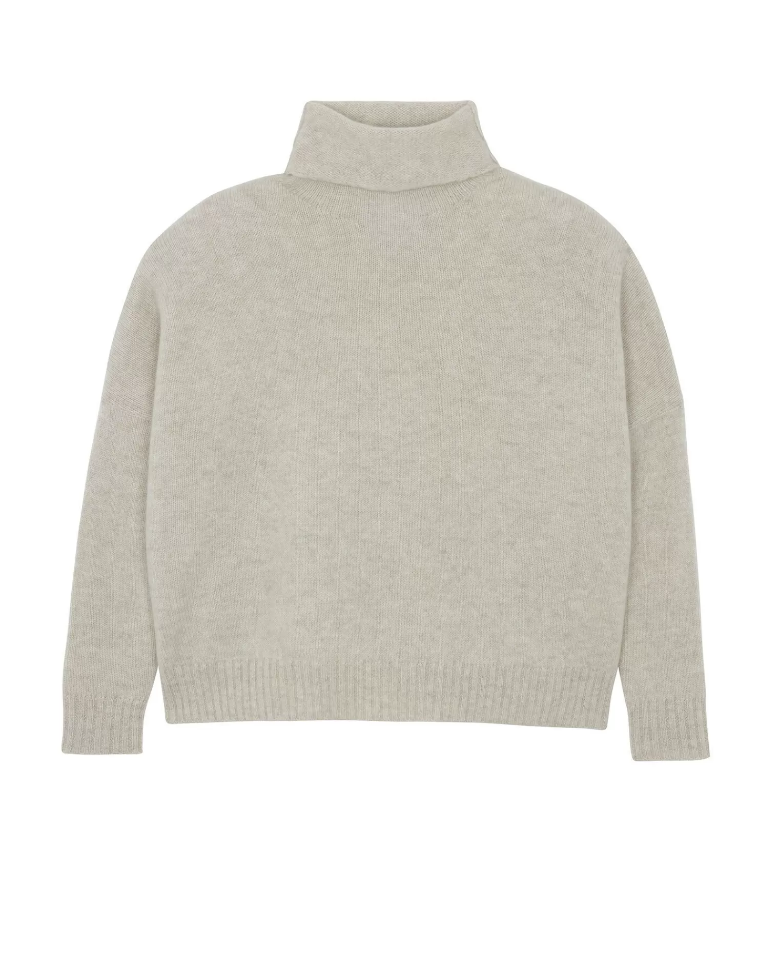 Kujten Sweaters & Sweatshirts>Oversized Chimney Neck Cashmere Sweater, 4-Threads Avoine