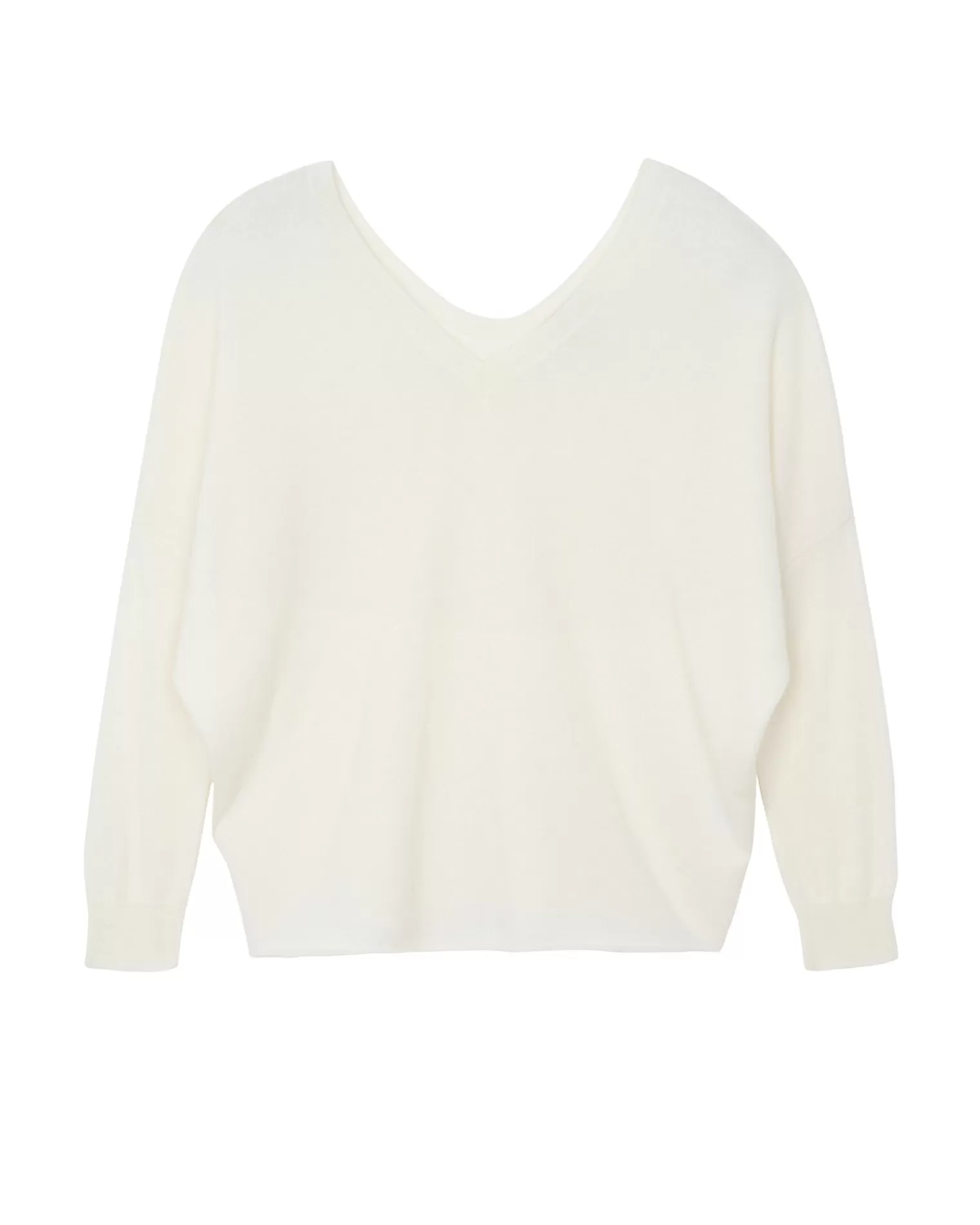 Kujten Sweaters & Sweatshirts>Oversized Dancer V-Neck Cashmere Sweater Blanc