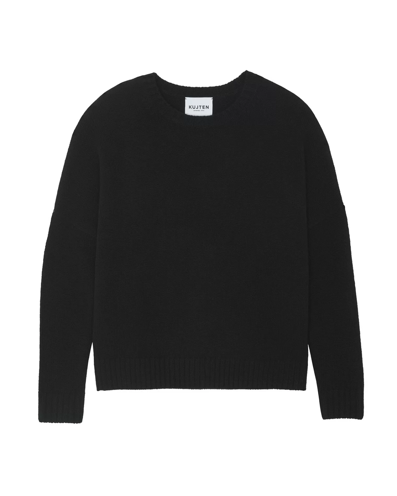 Kujten Sweaters & Sweatshirts>Oversized Round Neck Cashmere Sweater Noir