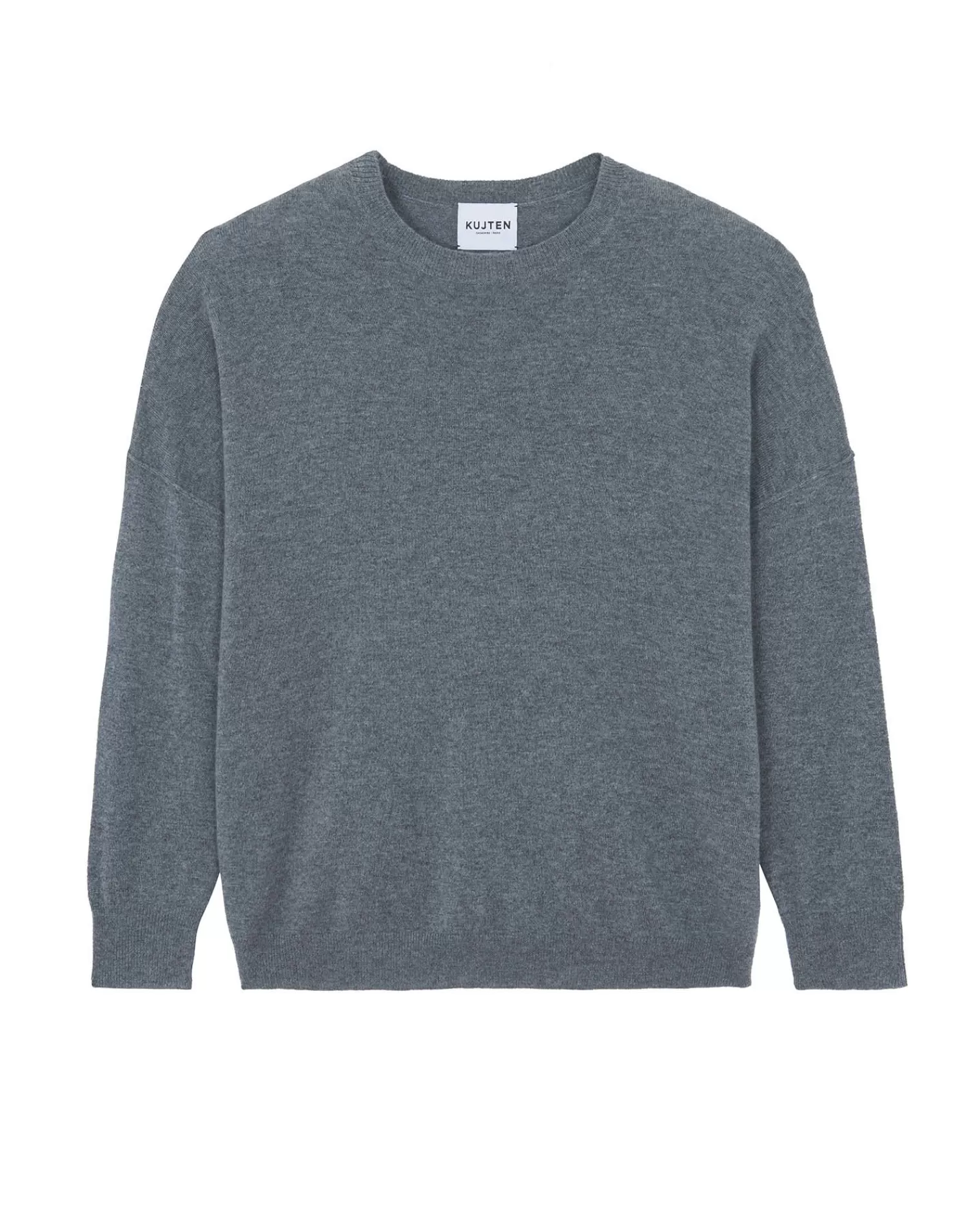 Kujten Sweaters & Sweatshirts>Oversized Round Neck Cashmere Sweater Gris Flanelle