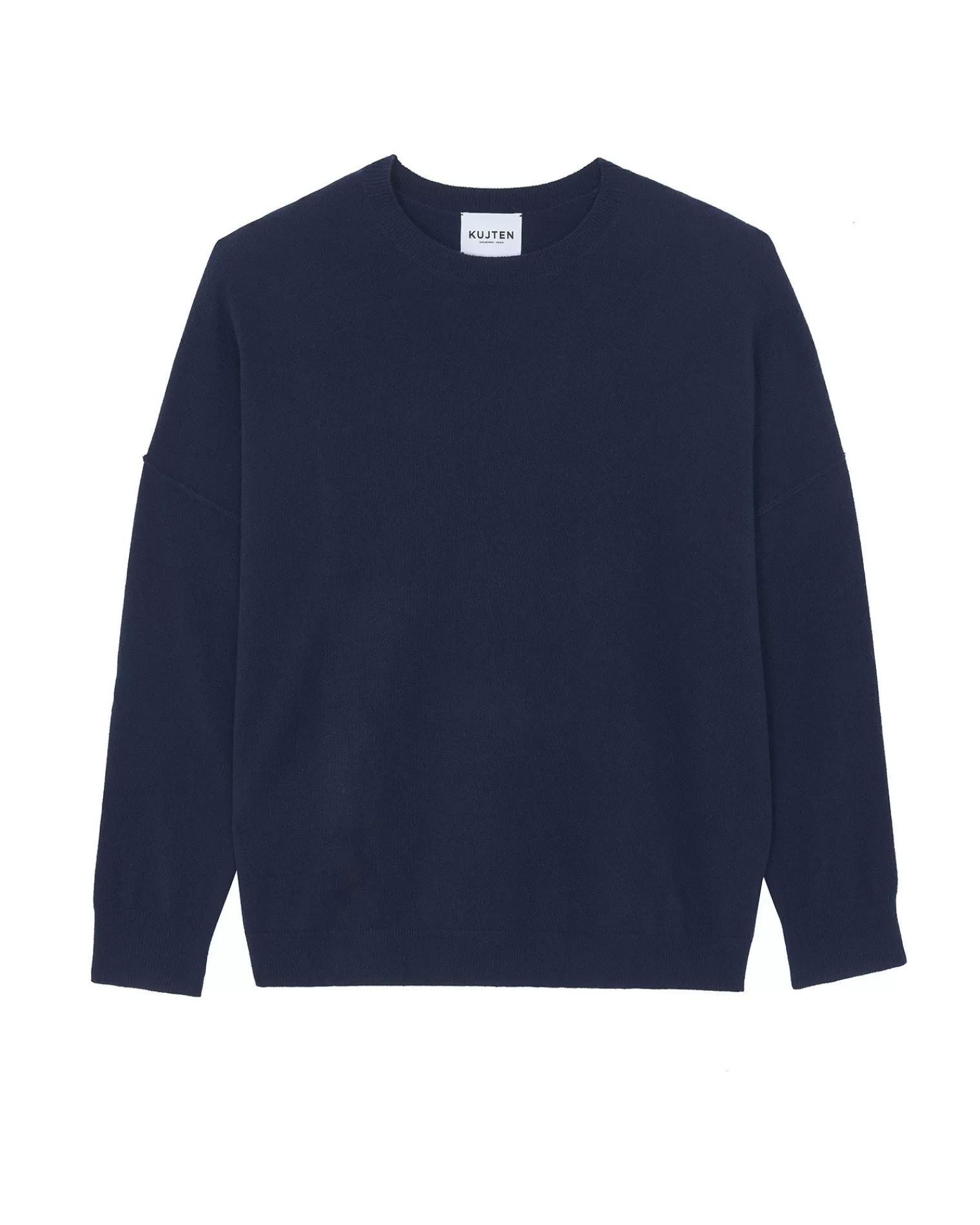 Kujten Sweaters & Sweatshirts>Oversized Round Neck Cashmere Sweater Bleu Marine Fonce