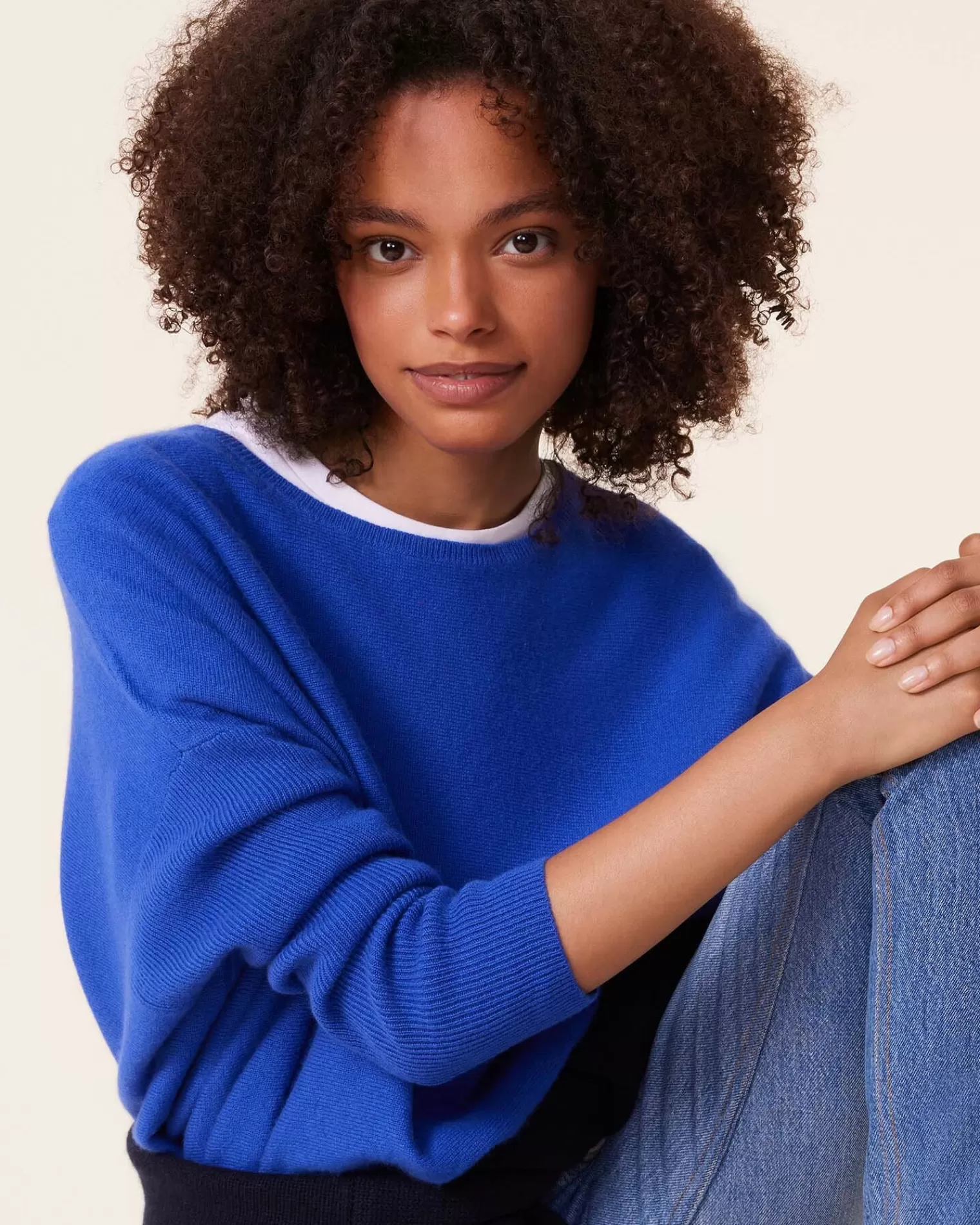 Kujten Sweaters & Sweatshirts>Oversized Round Neck Cashmere Sweater, 2-Threads Deep Kabalos