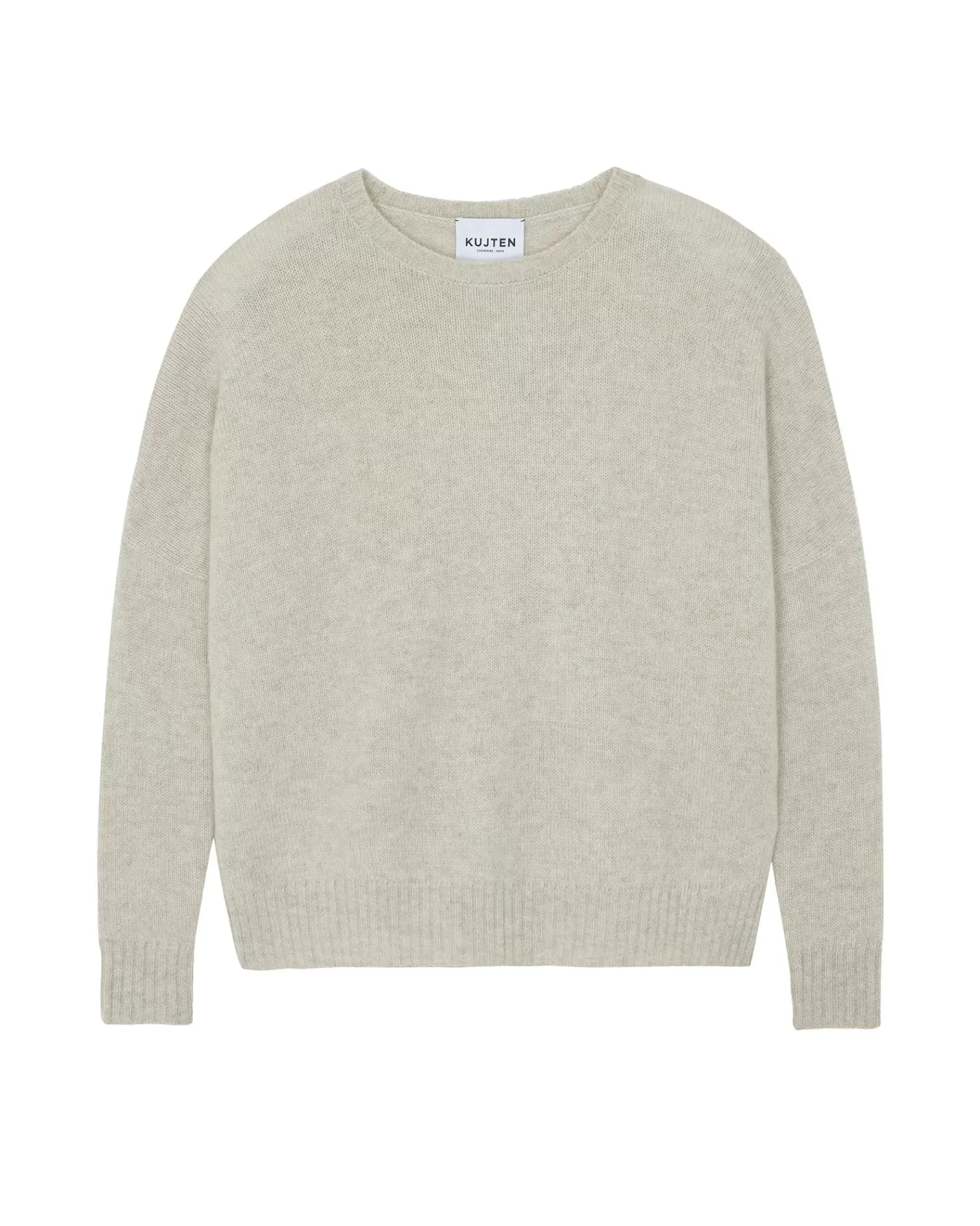 Kujten Sweaters & Sweatshirts>Oversized Round Neck Cashmere Sweater, 2-Threads Avoine