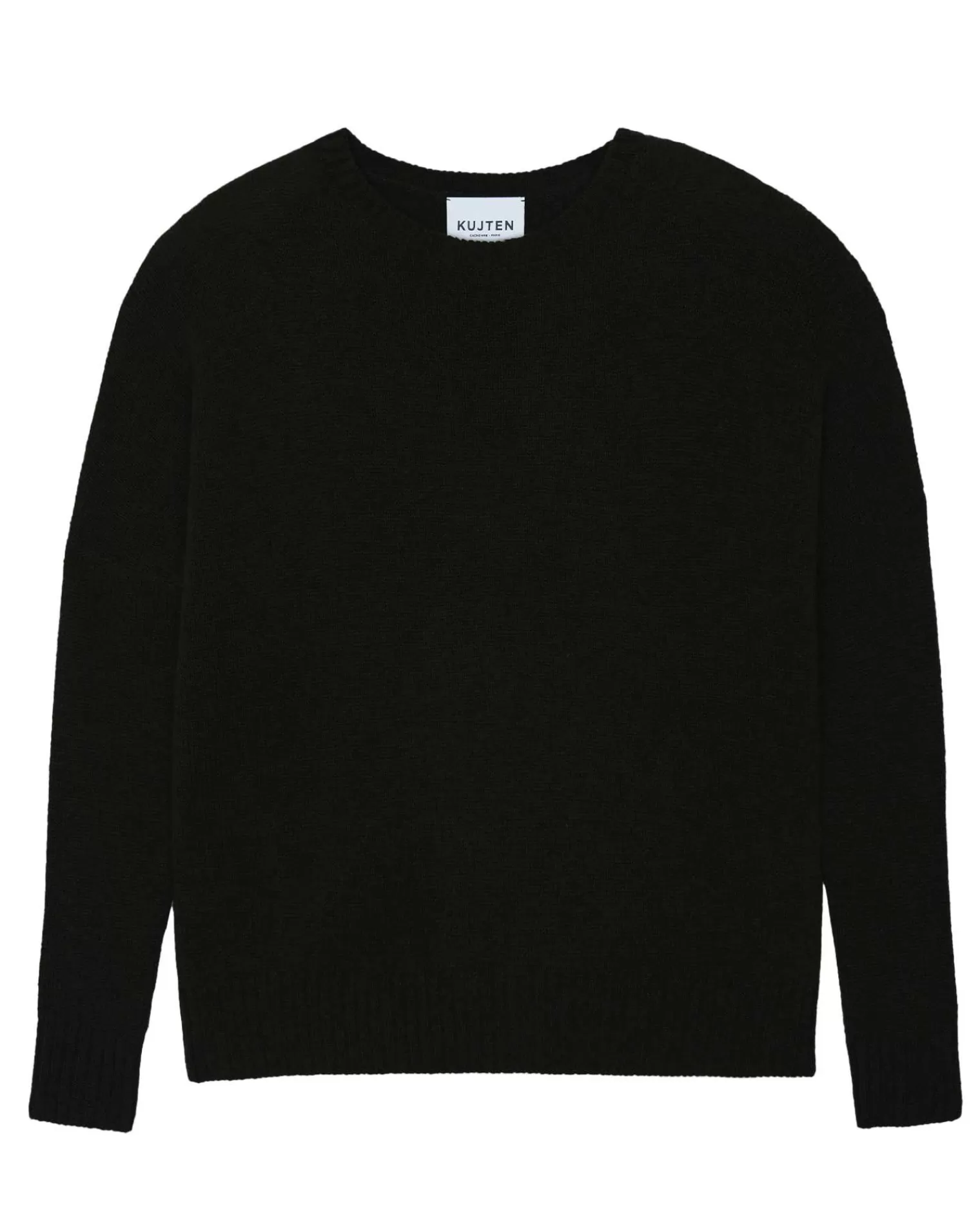 Kujten Sweaters & Sweatshirts>Oversized Round Neck Cashmere Sweater, 2-Threads Noir