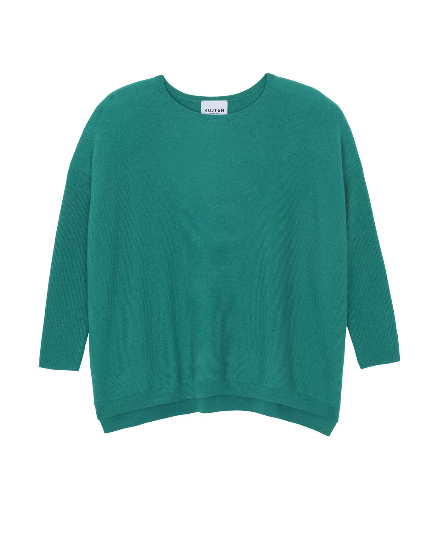 Kujten Sweaters & Sweatshirts>Oversized Round Neck Cashmere Sweater, 2-Threads Vert Imperial