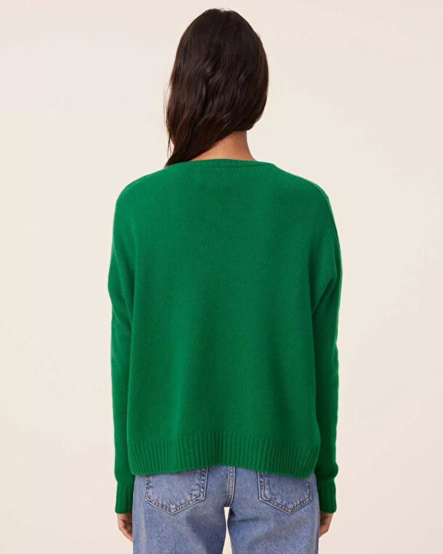 Kujten Sweaters & Sweatshirts>Oversized Round Neck Cashmere Sweater, 4-Threads Vert Imperial