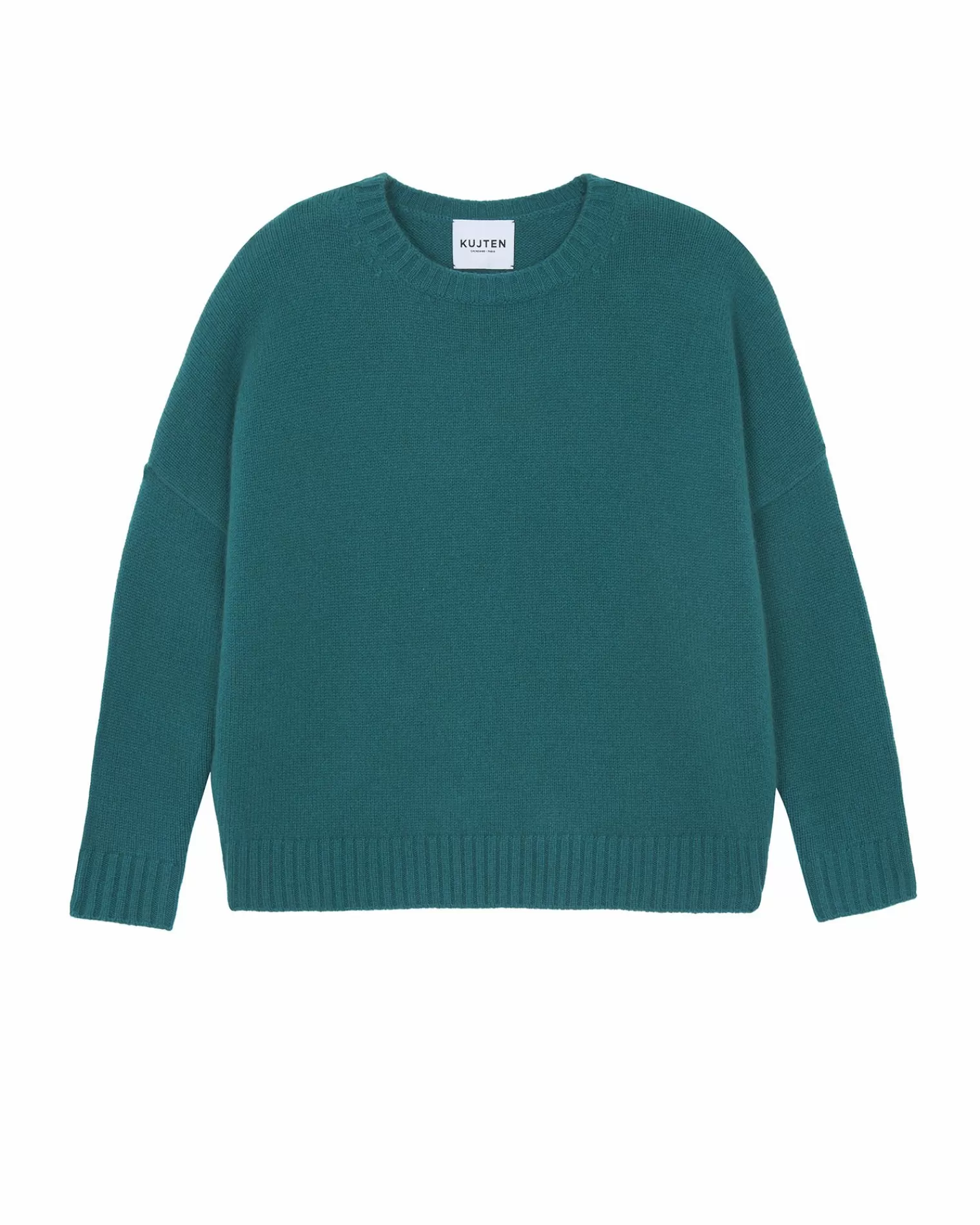 Kujten Sweaters & Sweatshirts>Oversized Round Neck Cashmere Sweater, 6-Threads Vert Perroquet