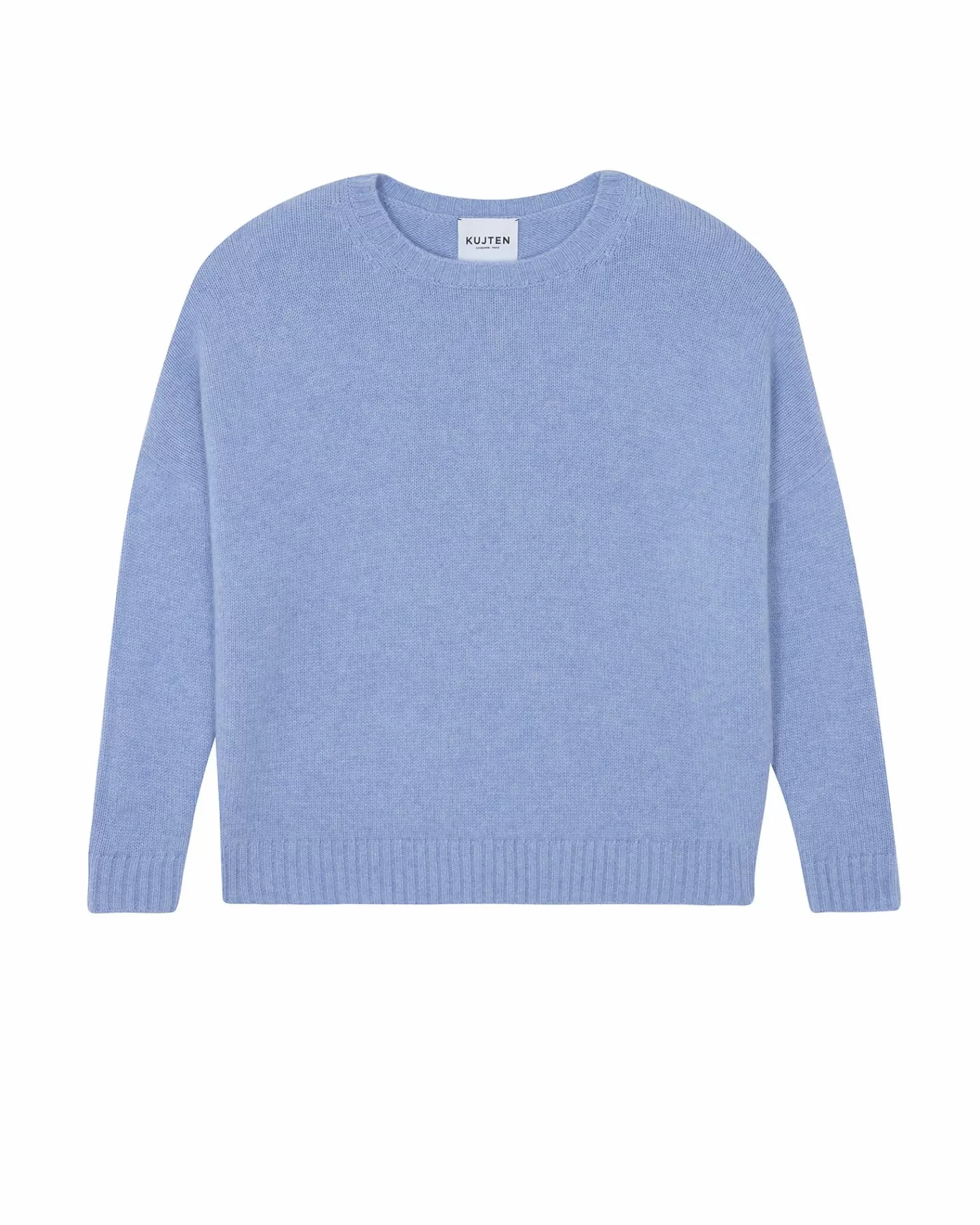 Kujten Sweaters & Sweatshirts>Oversized Round Neck Cashmere Sweater, 6-Threads Bleu Jeans