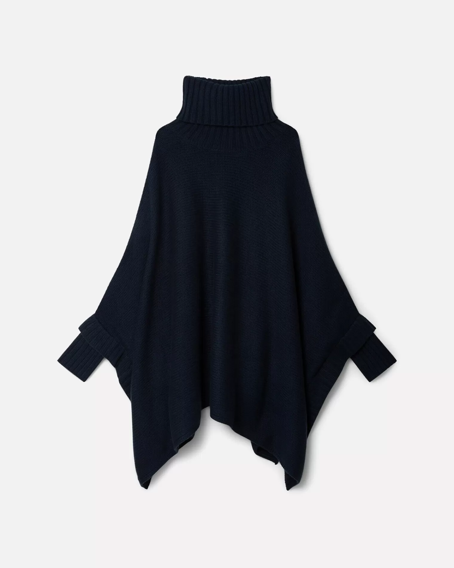 Kujten Capes & Ponchos>Oversized Turtleneck Cashmere Poncho Bleu Marine Fonce