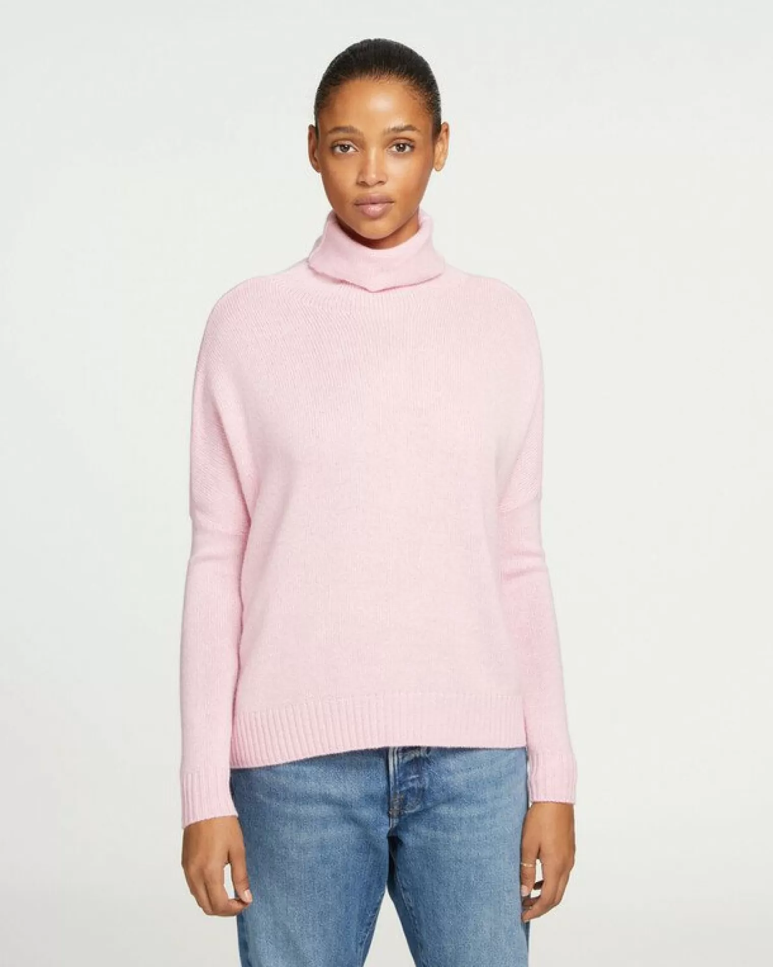 Kujten Sweaters & Sweatshirts>Oversized Turtleneck Cashmere Sweater Candy Pink