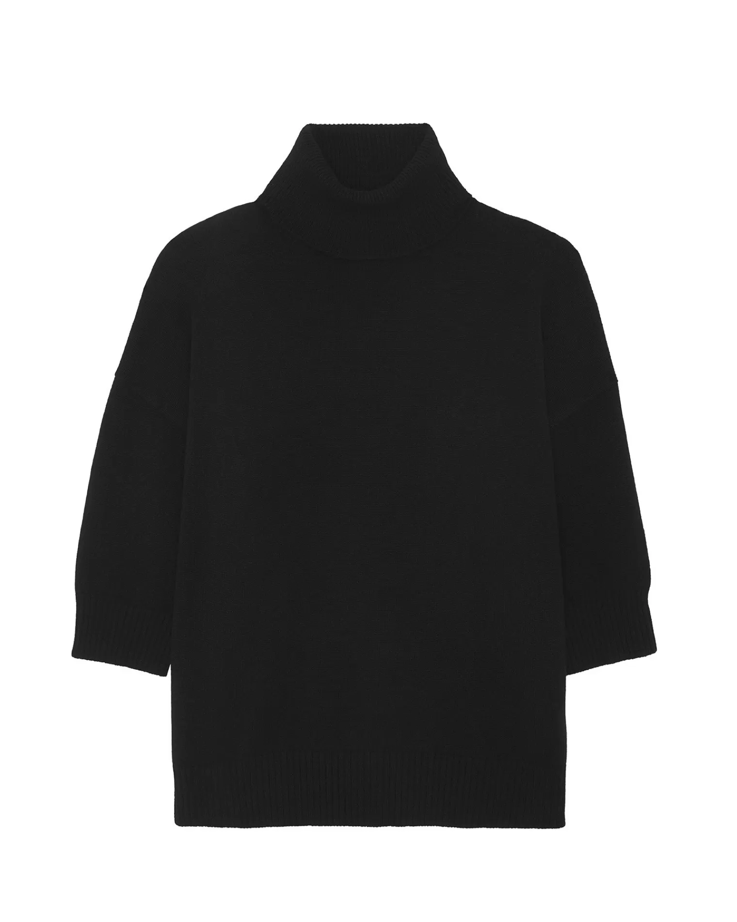 Kujten Sweaters & Sweatshirts>Oversized Turtleneck Sweater 3/4 Sleeves Noir