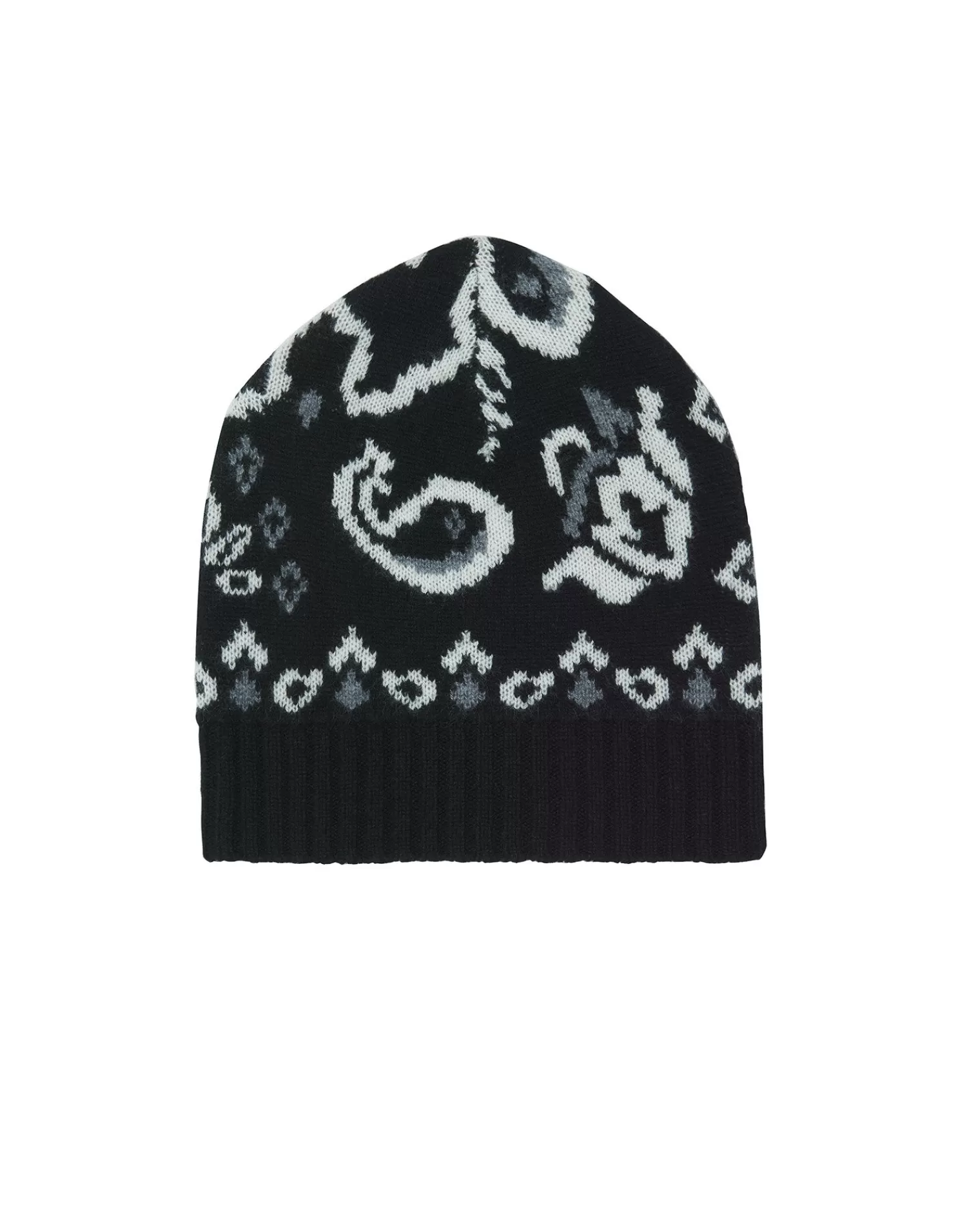 Kujten Hats & Headbands>Patterned Cashmere Beanie Noir