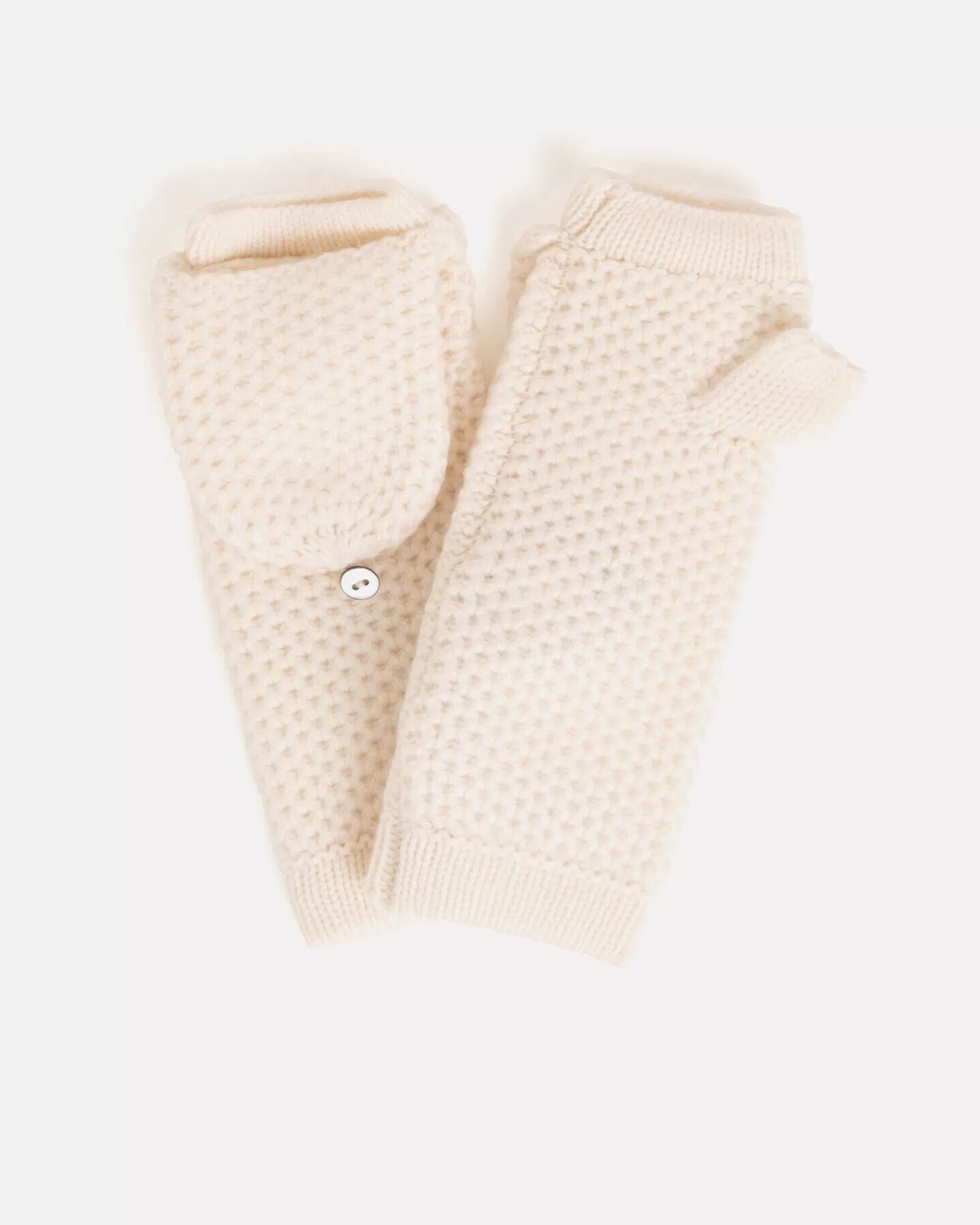 Kujten Gloves & Mittens>Plain Color Cashmere Mittens Blanc