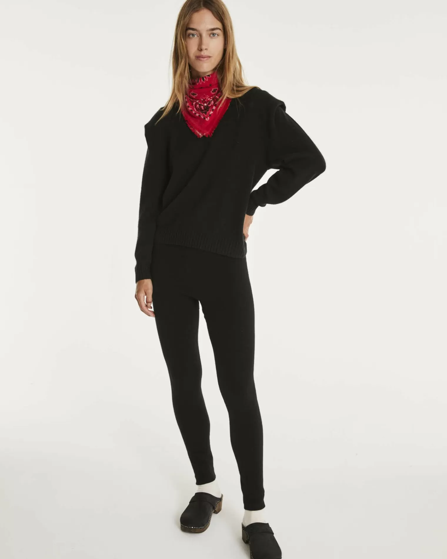 Kujten Joggings & Leggings>Plain Colored Cashmere Leggings Noir