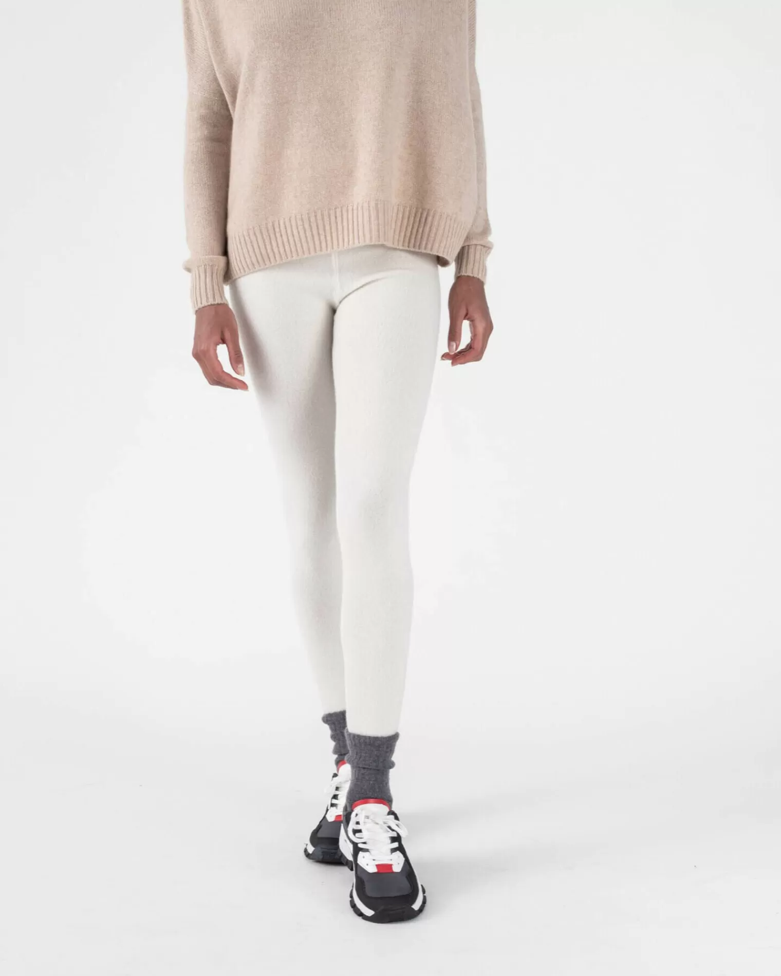 Kujten Joggings & Leggings>Plain Colored Cashmere Leggings Blanc