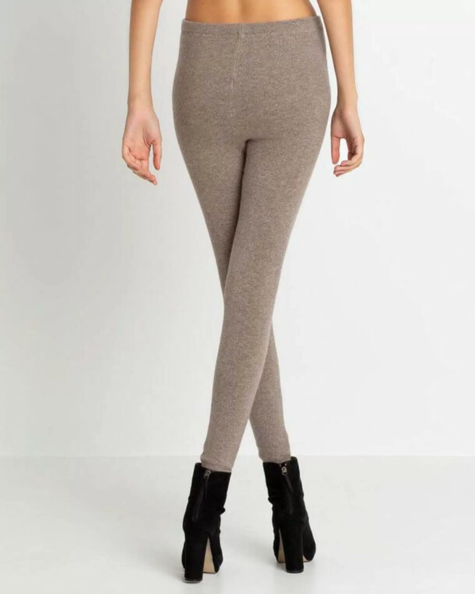 Kujten Joggings & Leggings>Plain Colored Cashmere Leggings Beige Taupe Chine