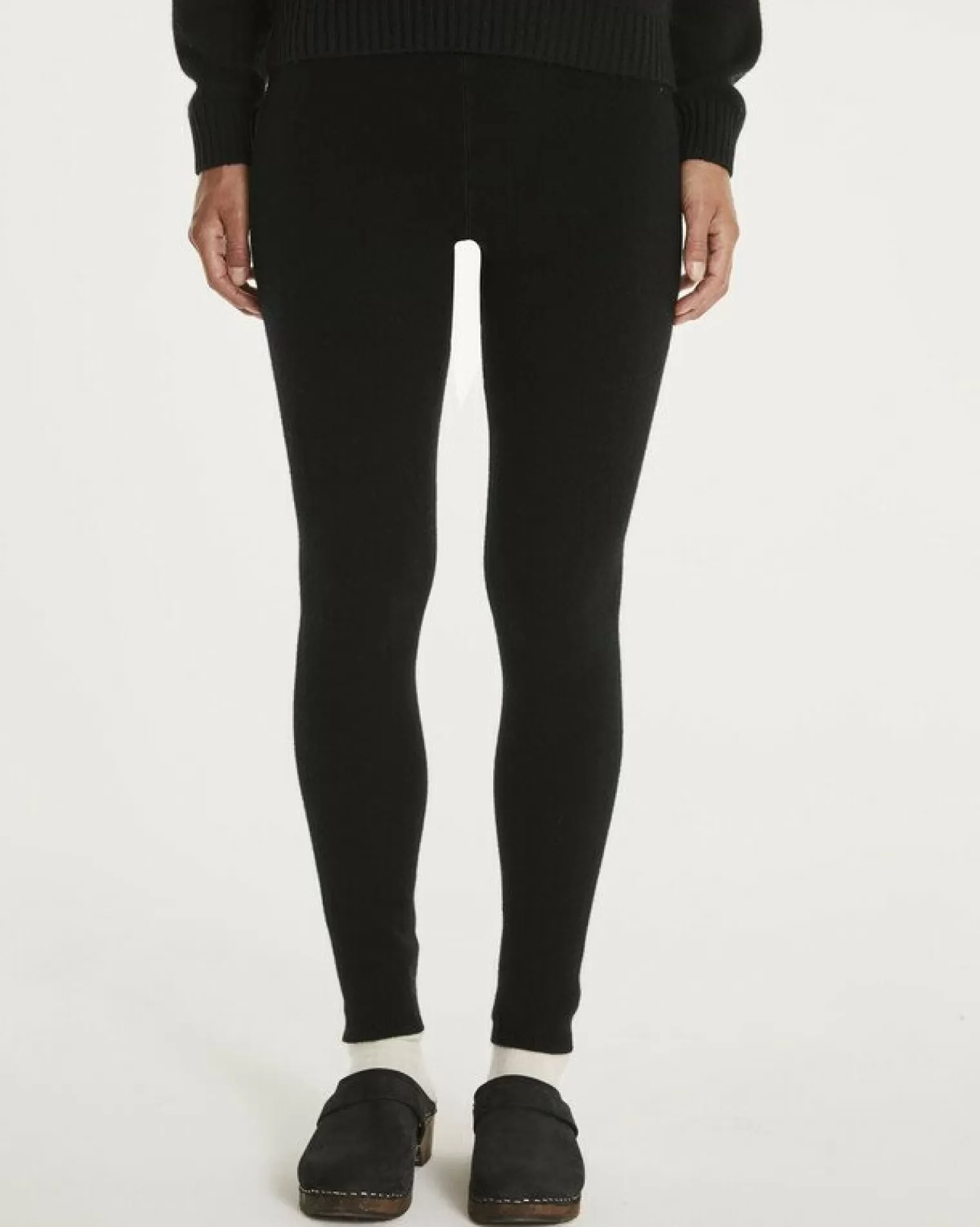 Kujten Joggings & Leggings>Plain Colored Cashmere Leggings Noir